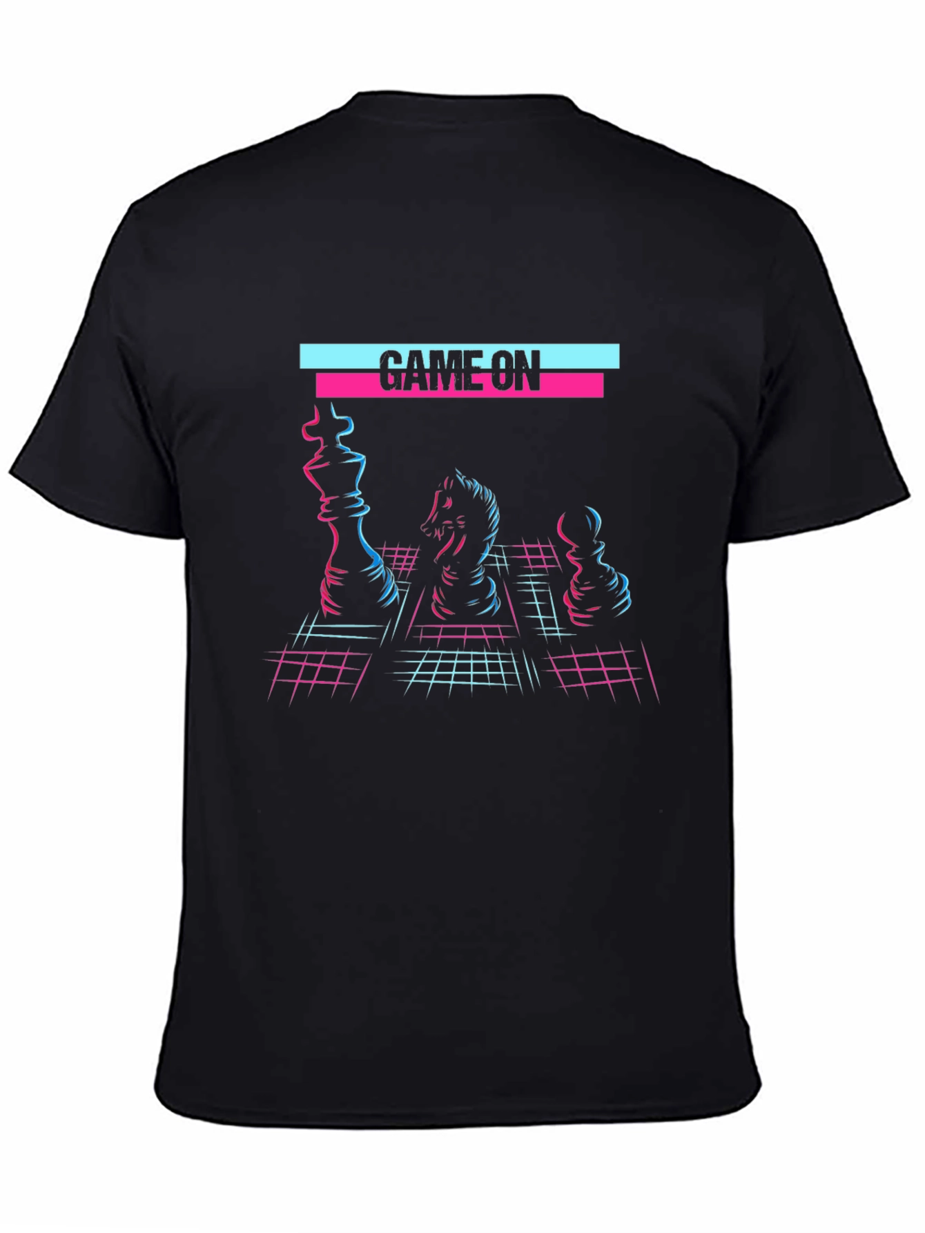 Retro Chess Game On Graphic T-Shirt