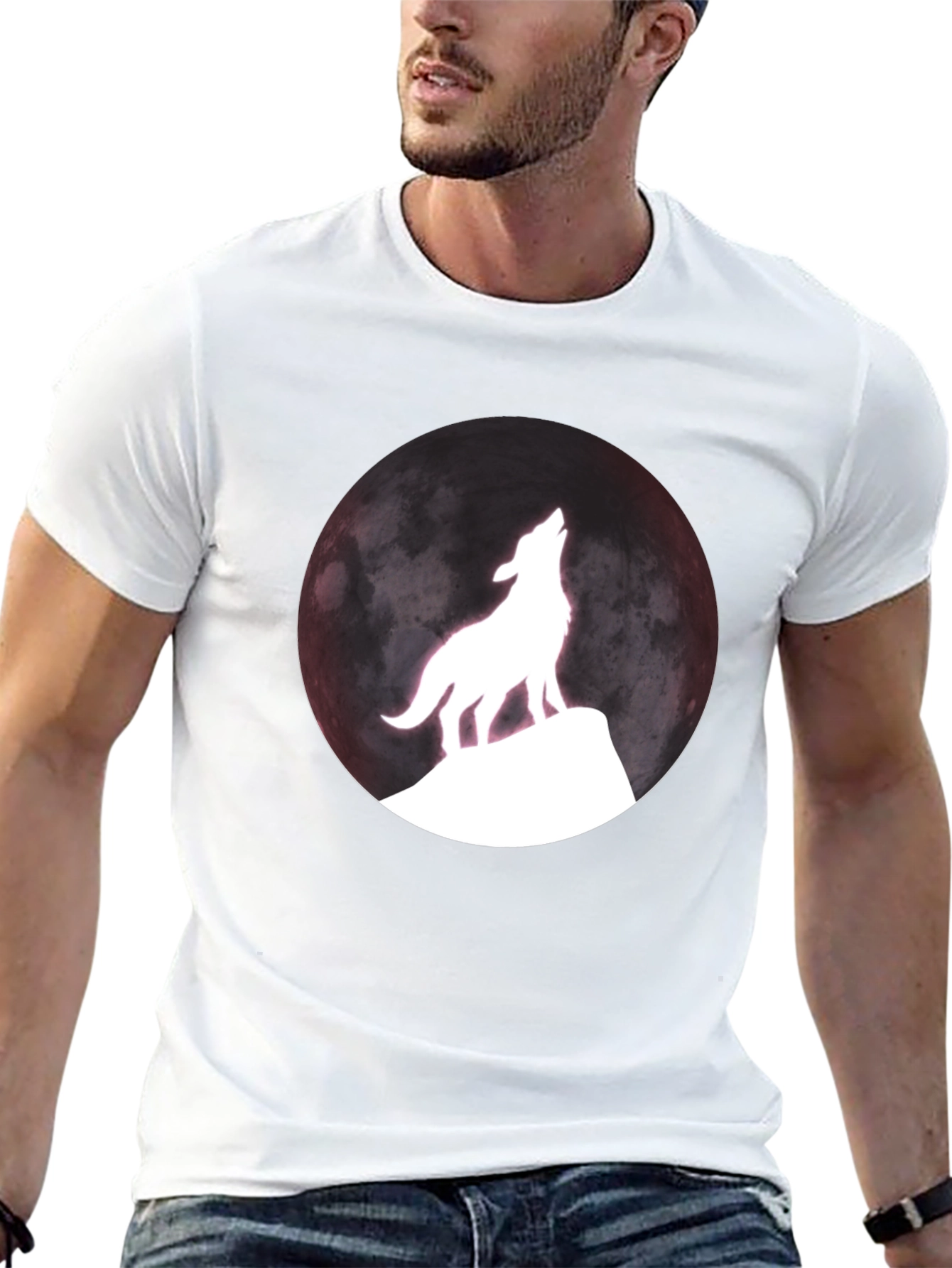 Wolf Moon Graphic T-Shirt - Black