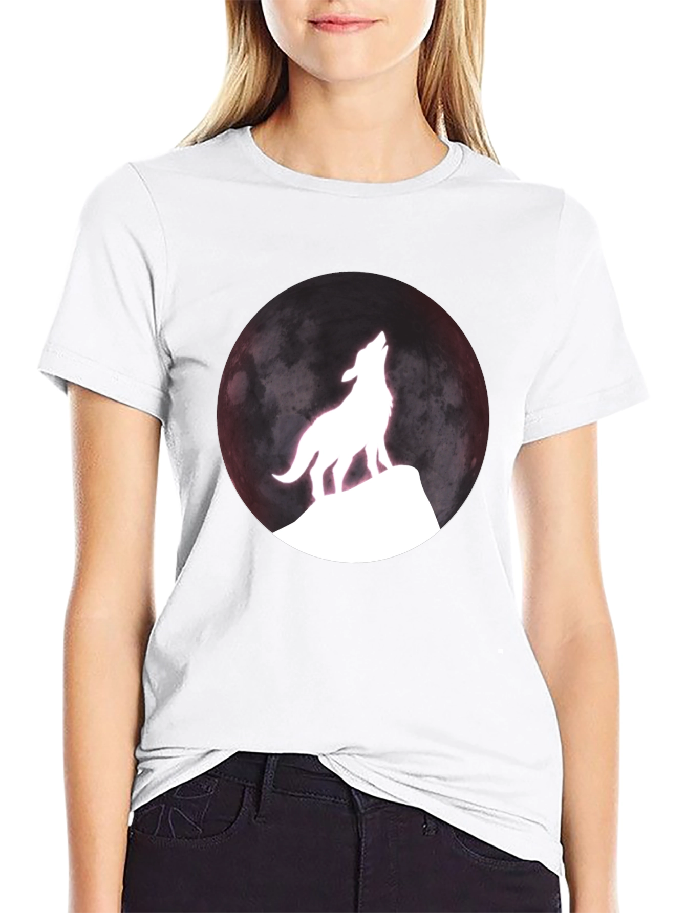 Wolf Moon Graphic T-Shirt - Black