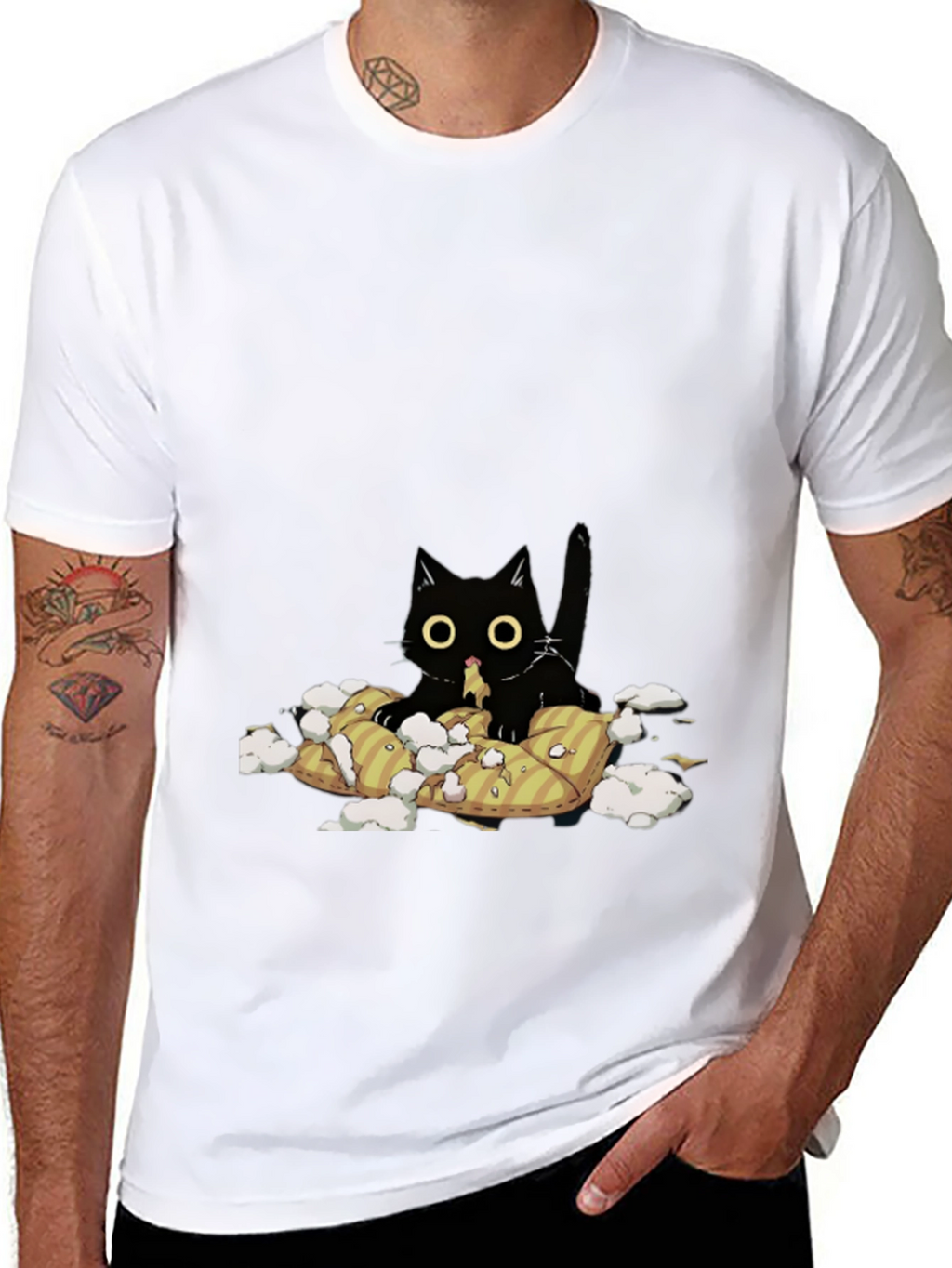 Black Cat Pillow Fight T-Shirt