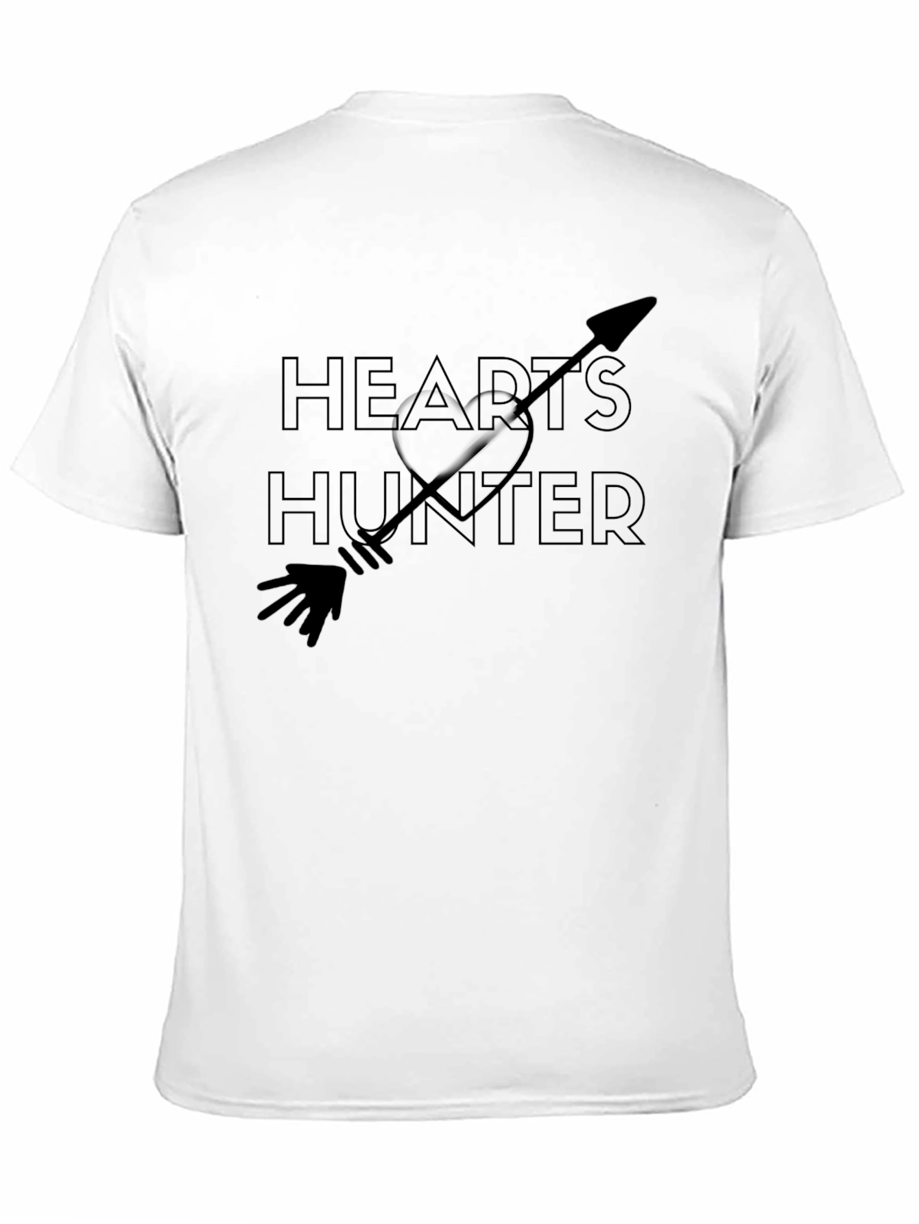Hearts Hunter Graphic Tee - Black Cotton T-Shirt