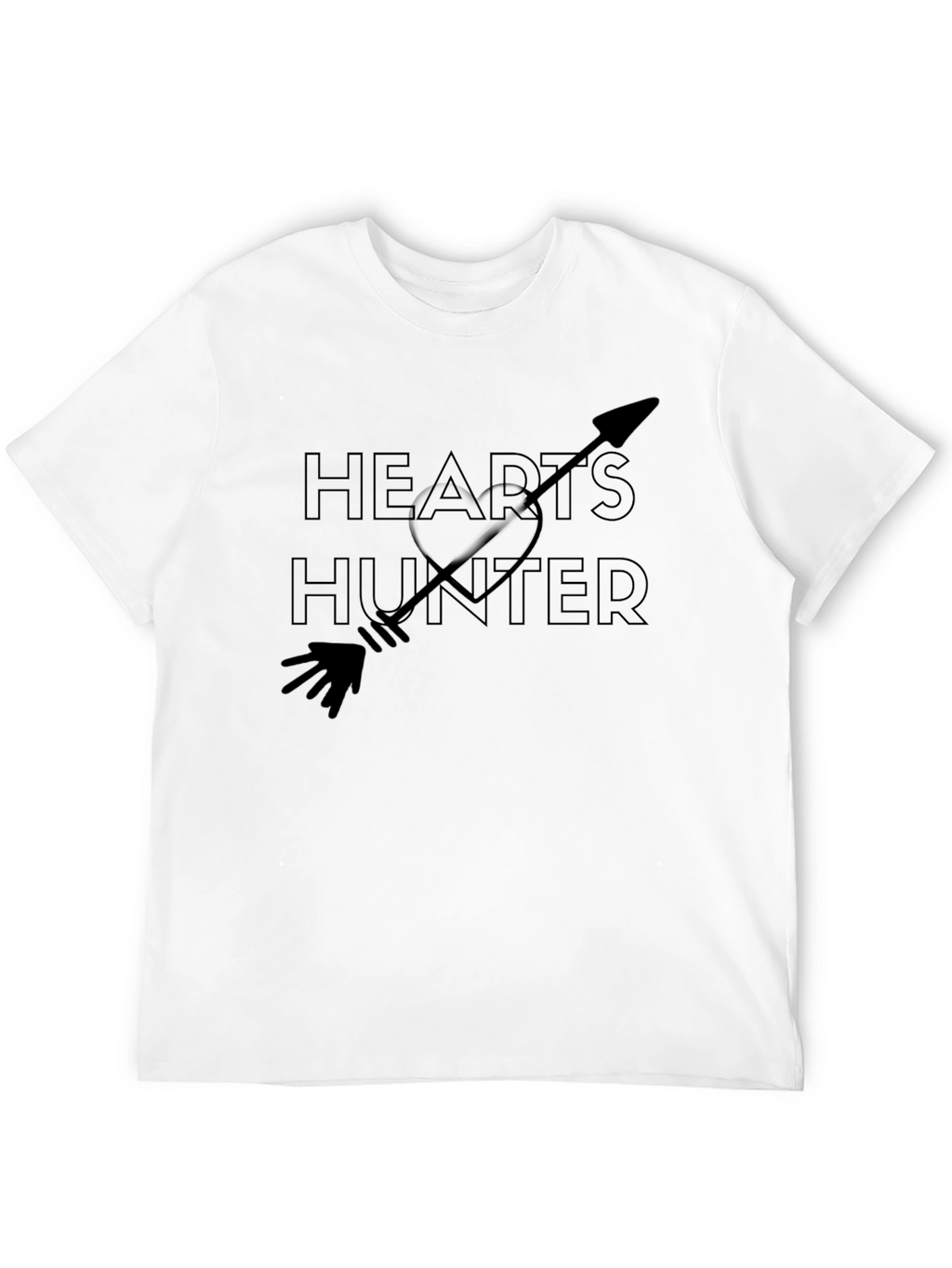 Hearts Hunter Graphic Tee - Black Cotton T-Shirt