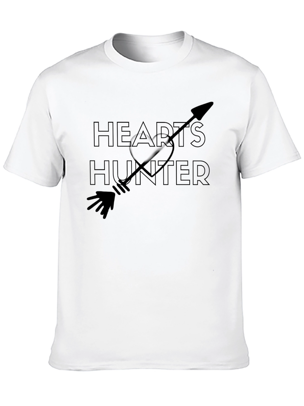 Hearts Hunter Graphic Tee - Black Cotton T-Shirt