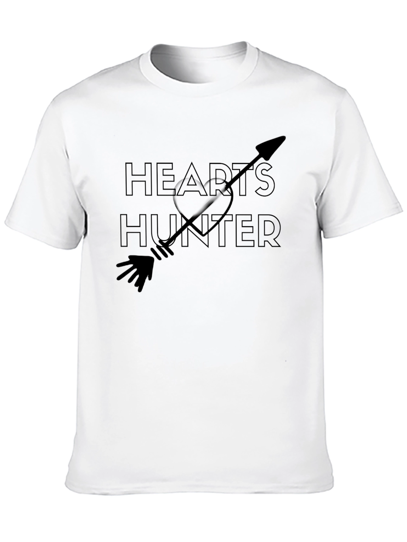 Hearts Hunter Graphic Tee - Black Cotton T-Shirt