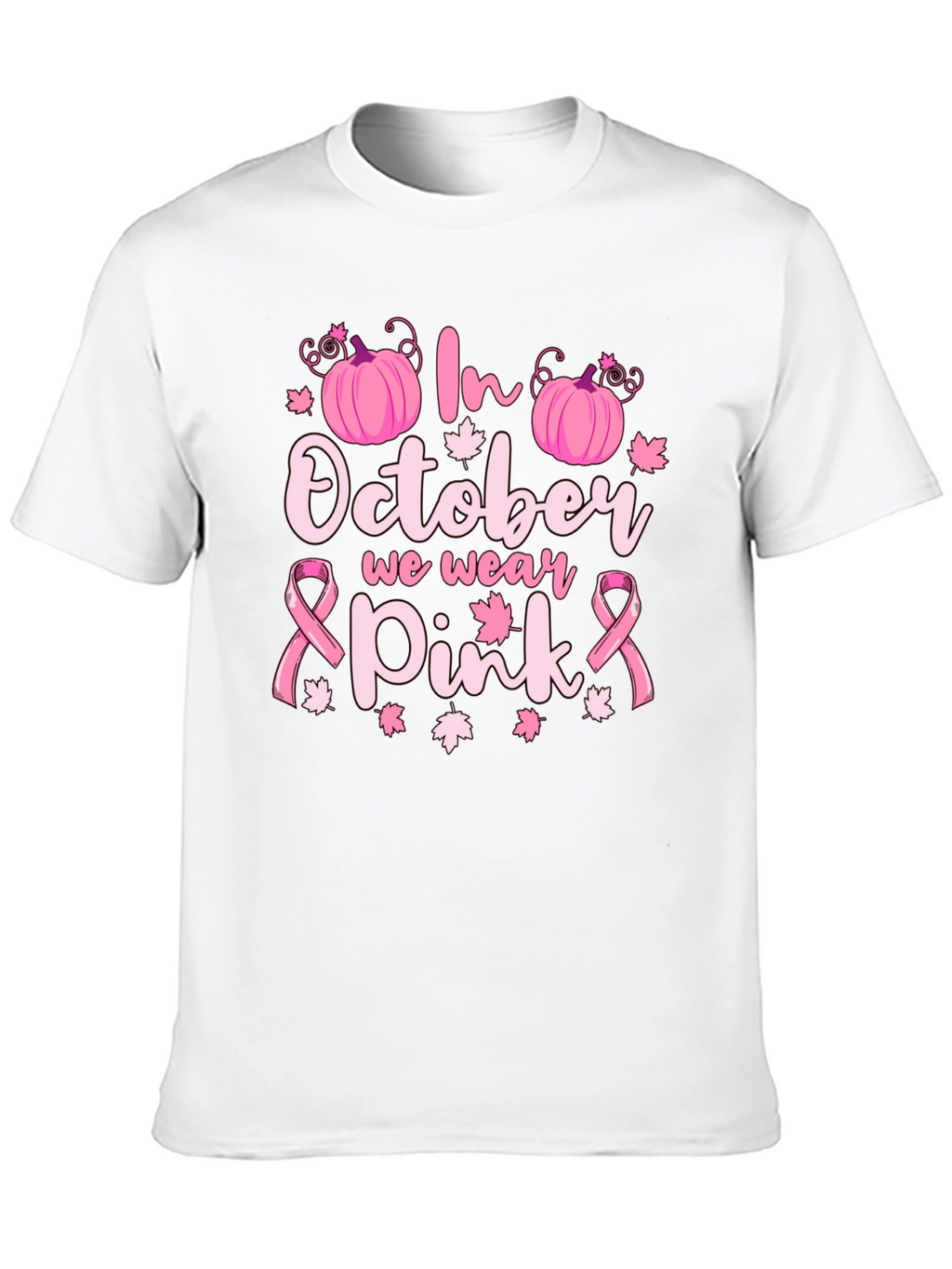 In October We Wear Pink Breast Cancer Awareness T-Shirt