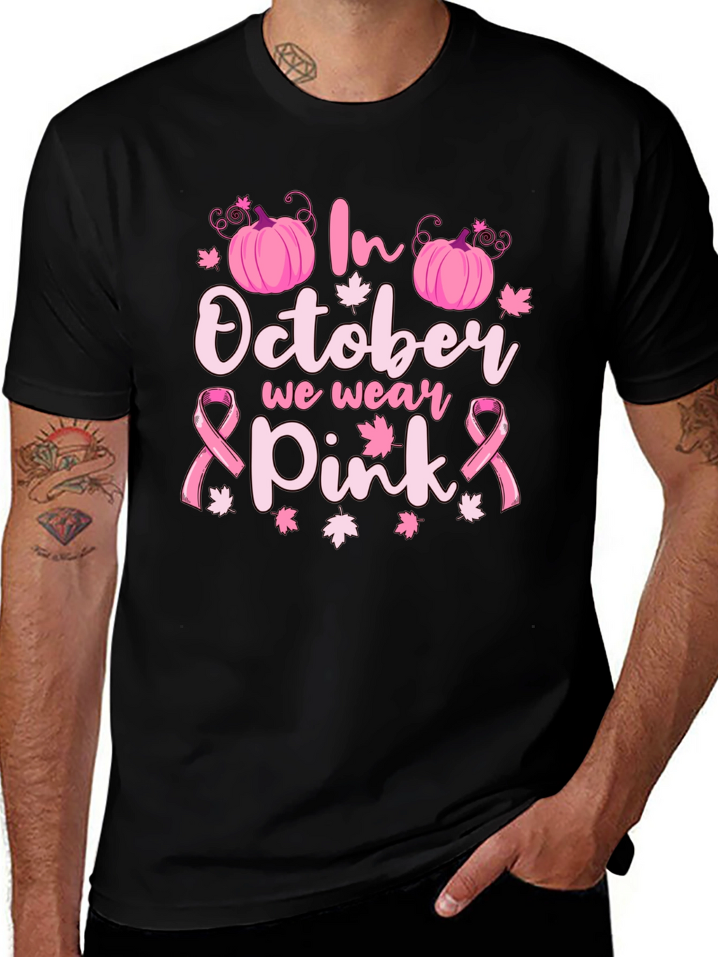 In October We Wear Pink Breast Cancer Awareness T-Shirt