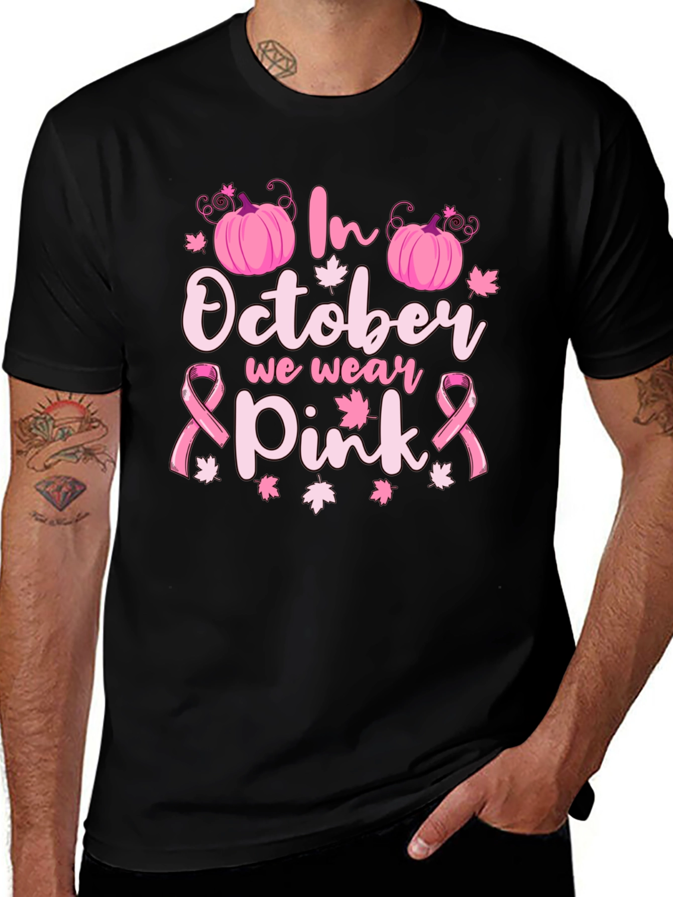 In October We Wear Pink Breast Cancer Awareness T-Shirt
