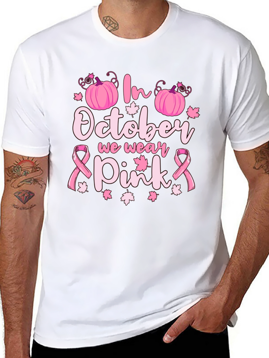 In October We Wear Pink Breast Cancer Awareness T-Shirt