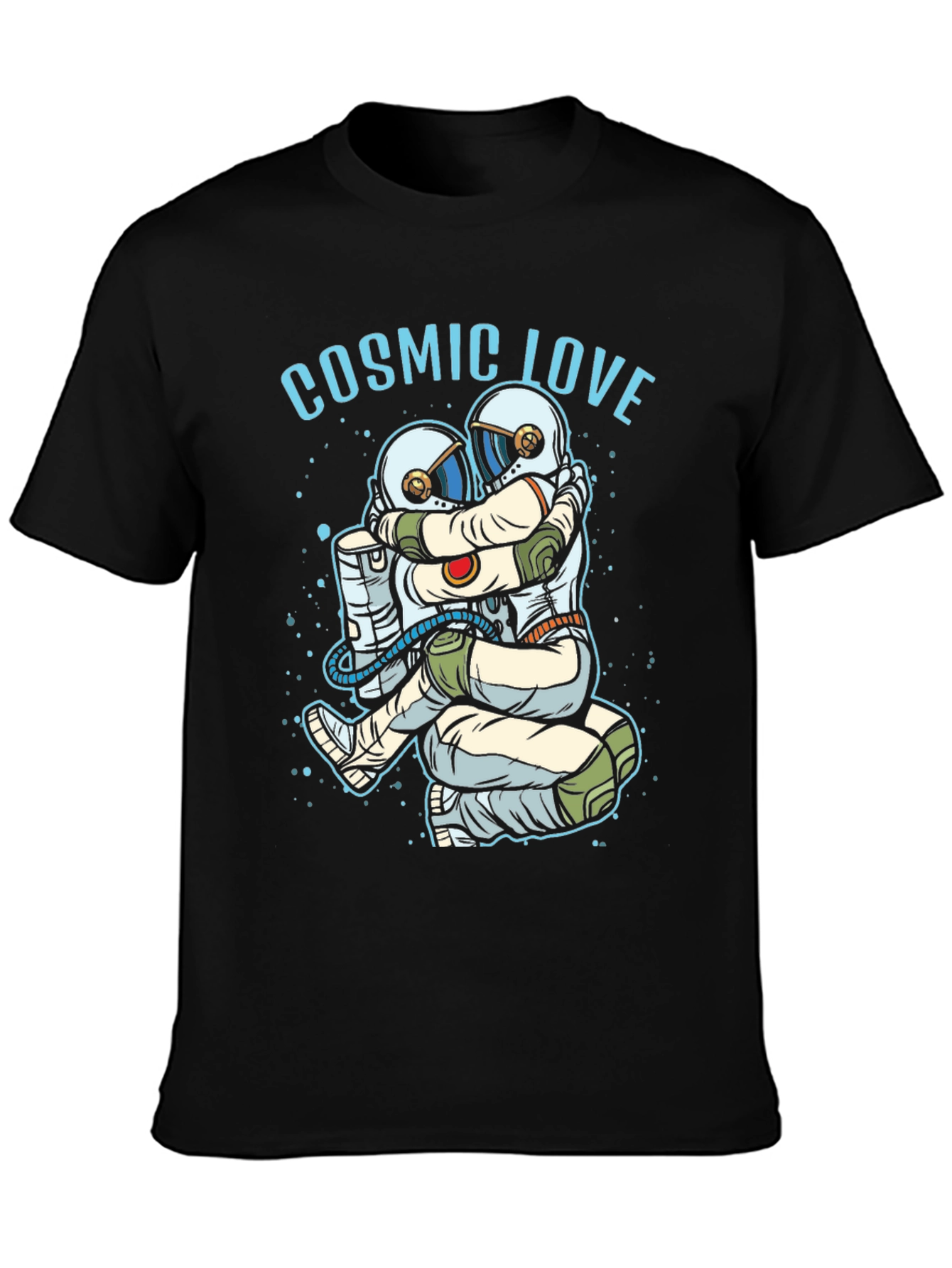 Cosmic Love Astronaut Graphic T-Shirt - Black