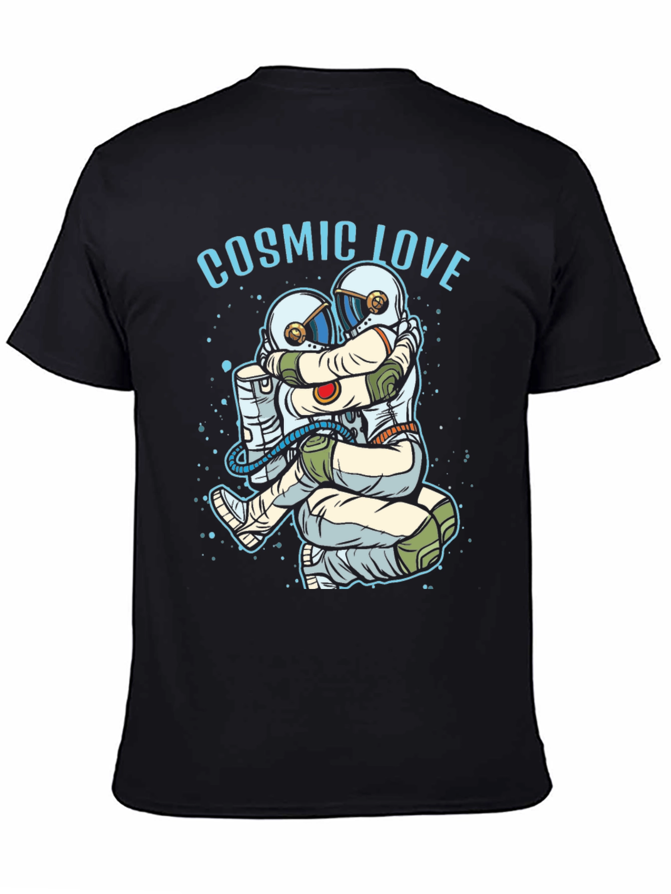 Cosmic Love Astronaut Graphic T-Shirt - Black