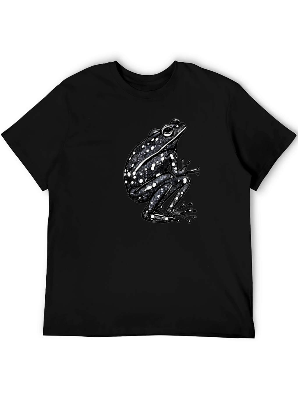 Spotted Frog Graphic Tee - Black Cotton T-Shirt