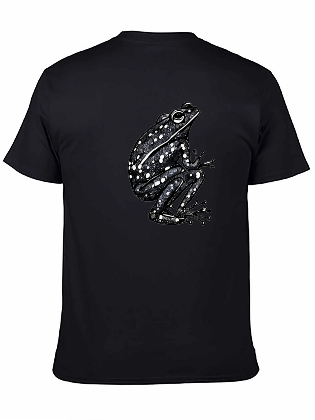 Spotted Frog Graphic Tee - Black Cotton T-Shirt