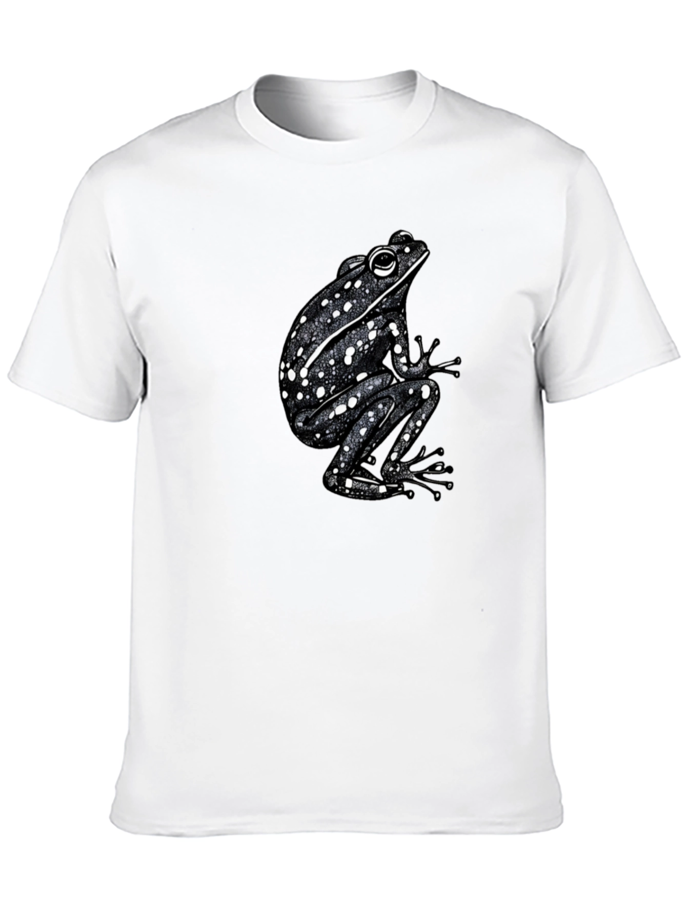 Spotted Frog Graphic Tee - Black Cotton T-Shirt