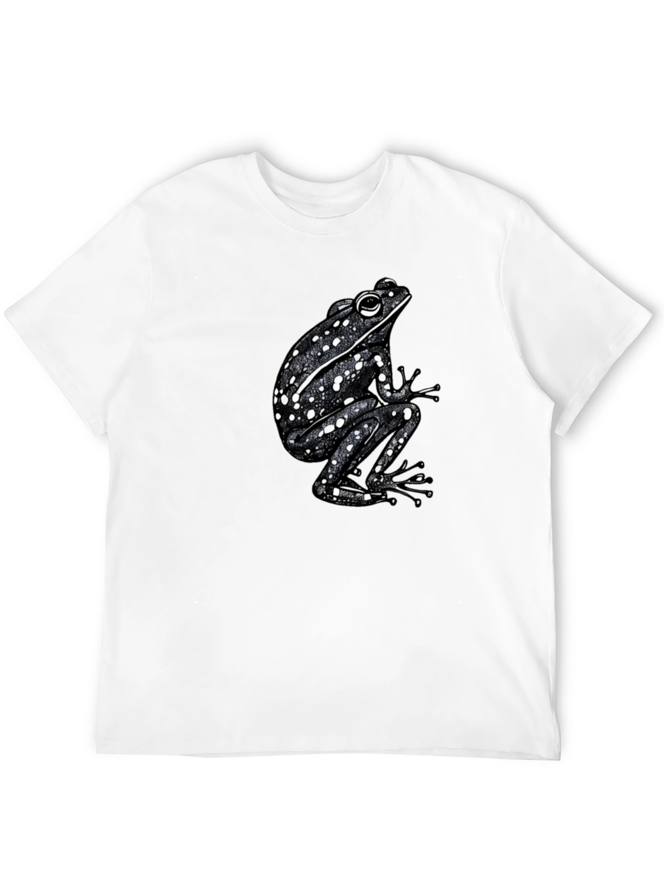 Spotted Frog Graphic Tee - Black Cotton T-Shirt