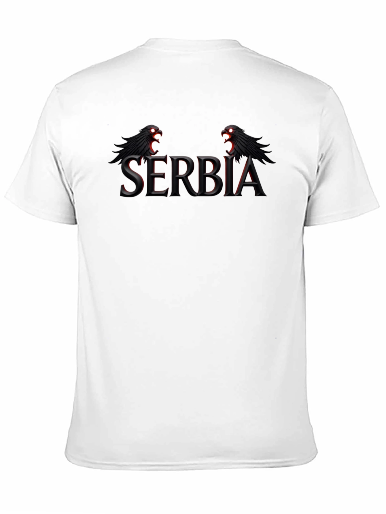 Serbia Eagle Graphic Black T-Shirt