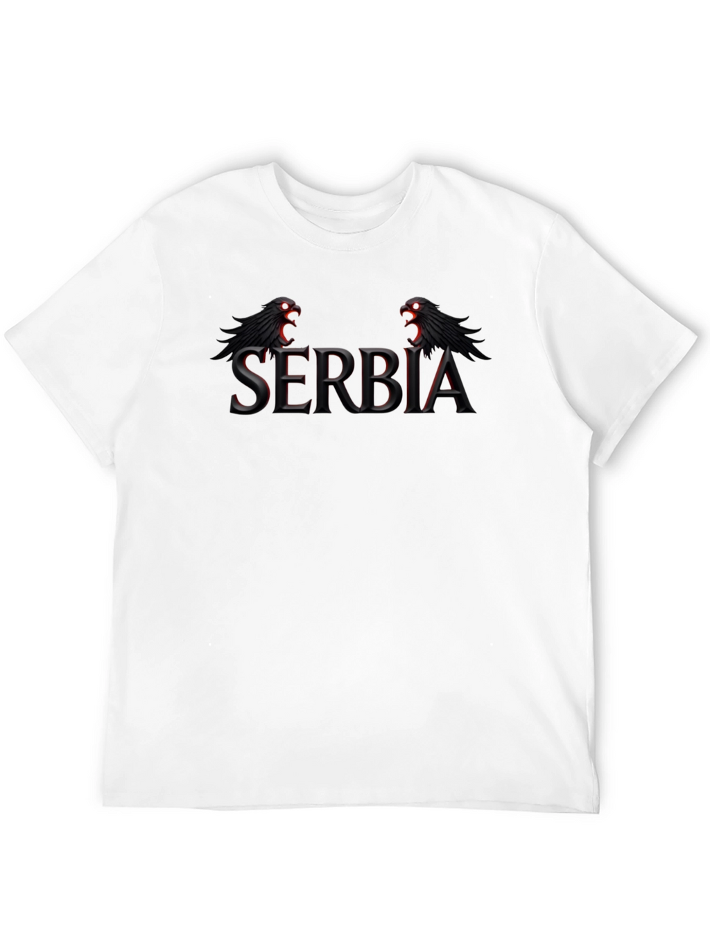 Serbia Eagle Graphic Black T-Shirt