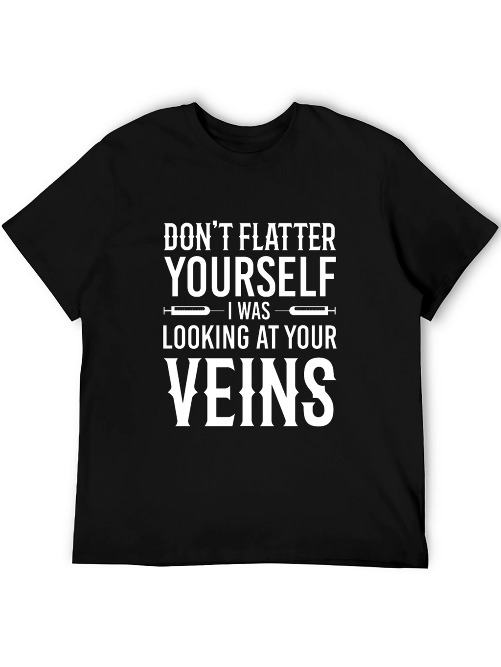 Funny Veins Graphic Black T-Shirt