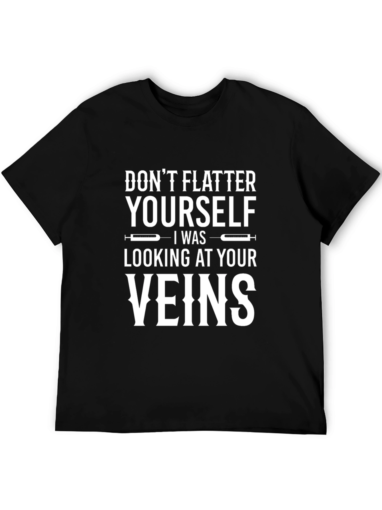 Funny Veins Graphic Black T-Shirt