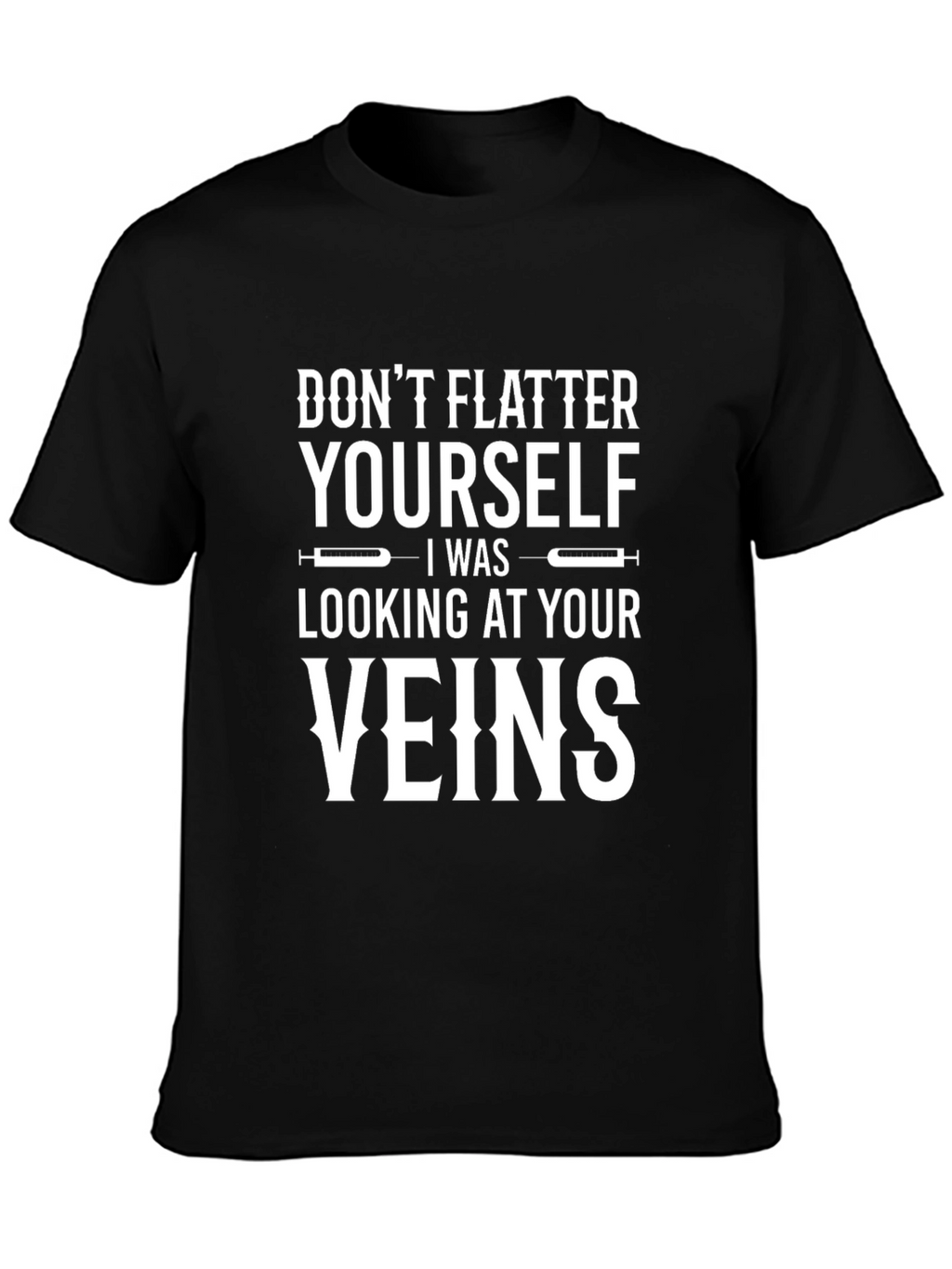 Funny Veins Graphic Black T-Shirt