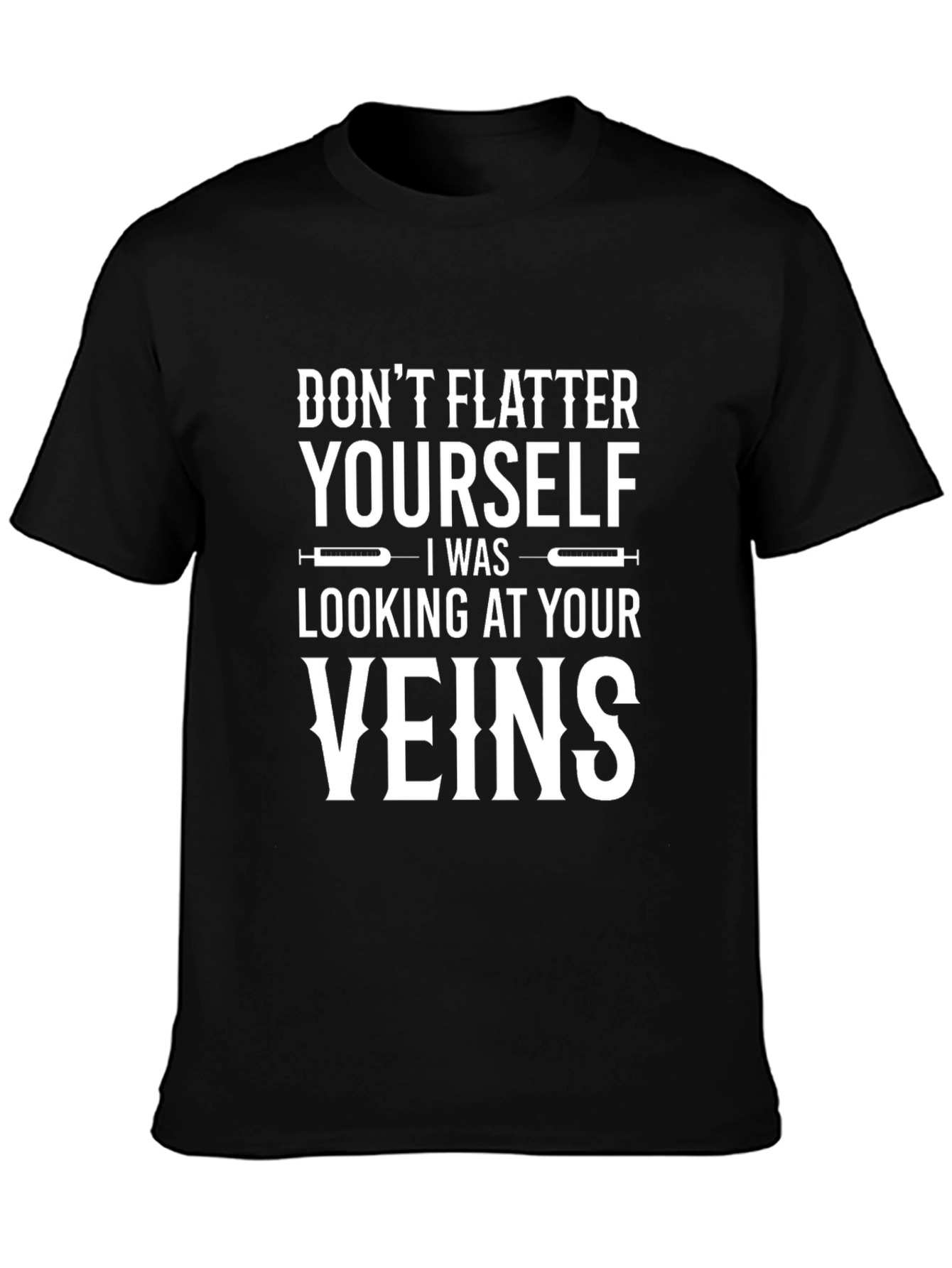 Funny Veins Graphic Black T-Shirt