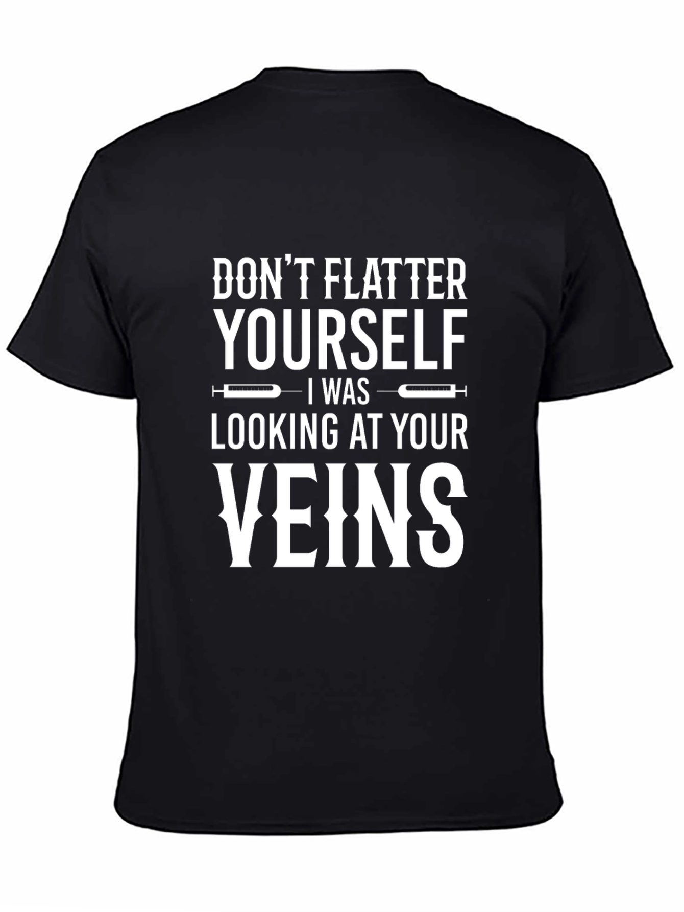 Funny Veins Graphic Black T-Shirt