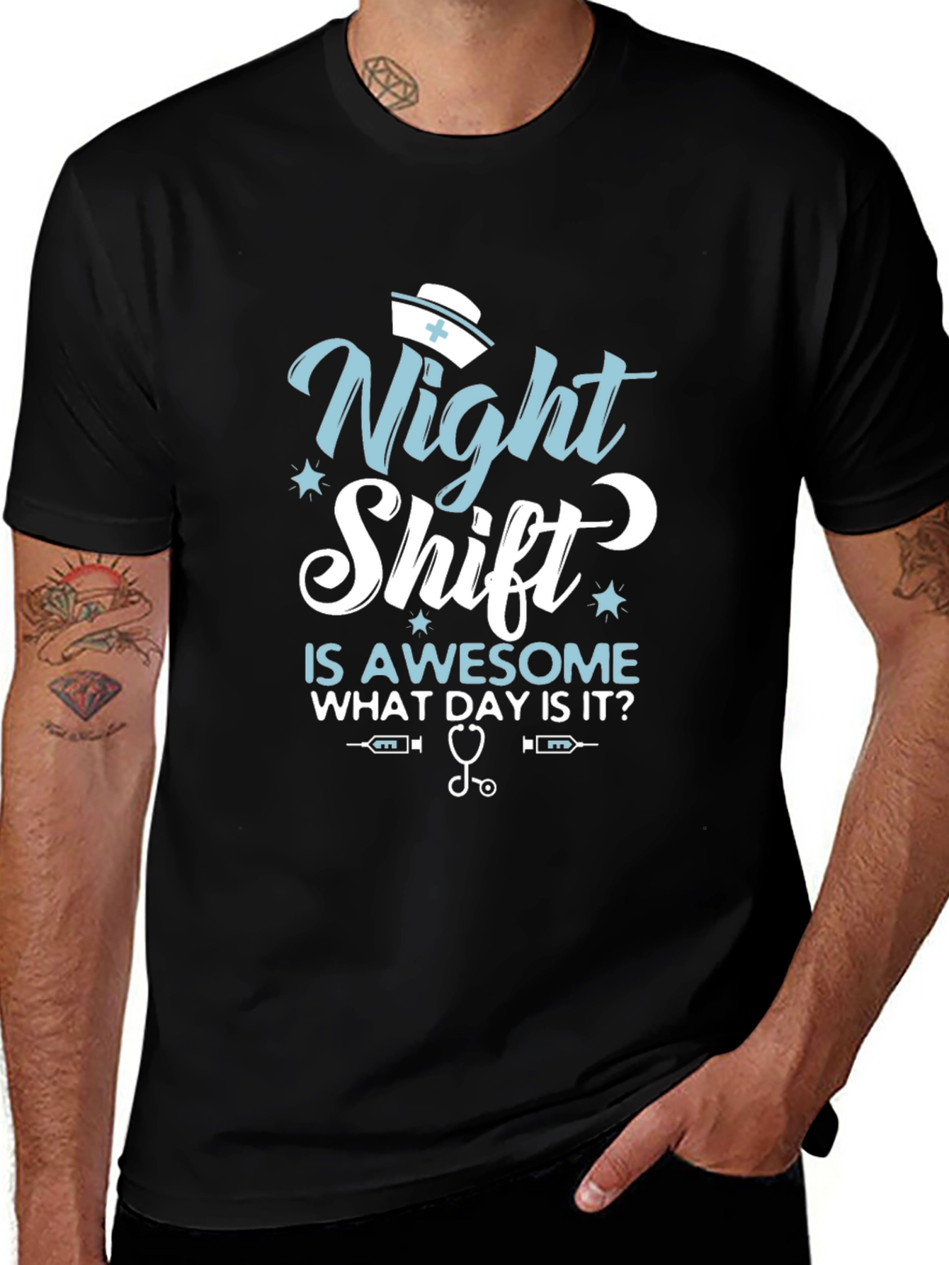 Night Shift Nurse T-Shirt - Awesome Day Tee