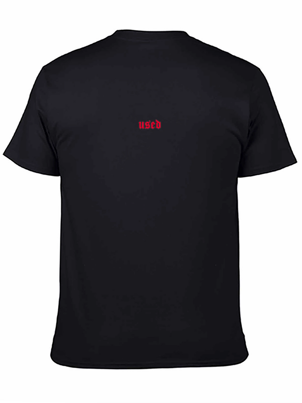Used Text Graphic Black T-Shirt