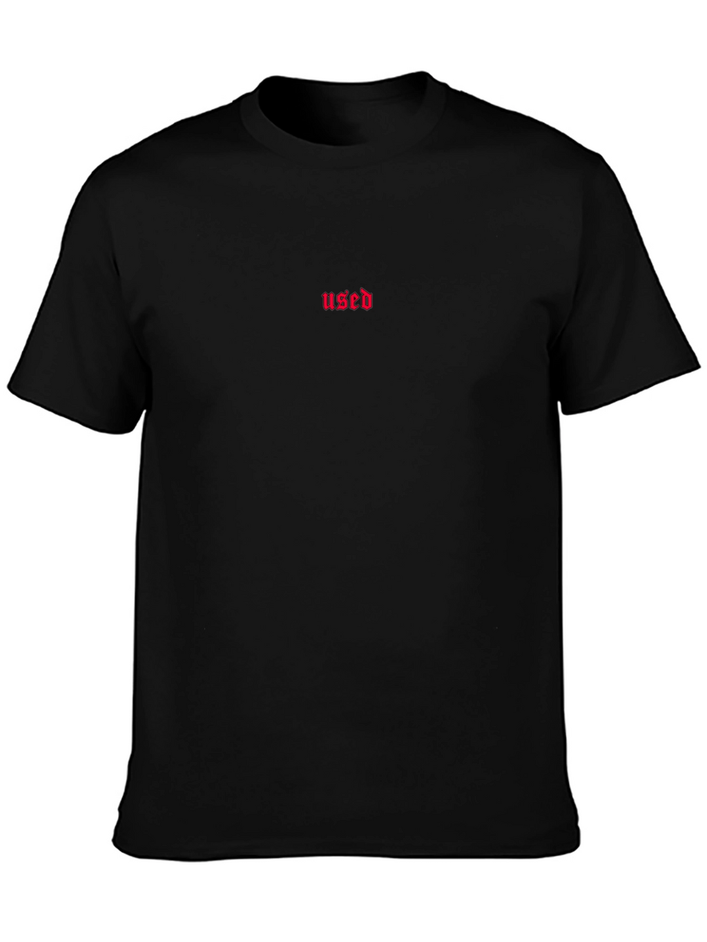 Used Text Graphic Black T-Shirt