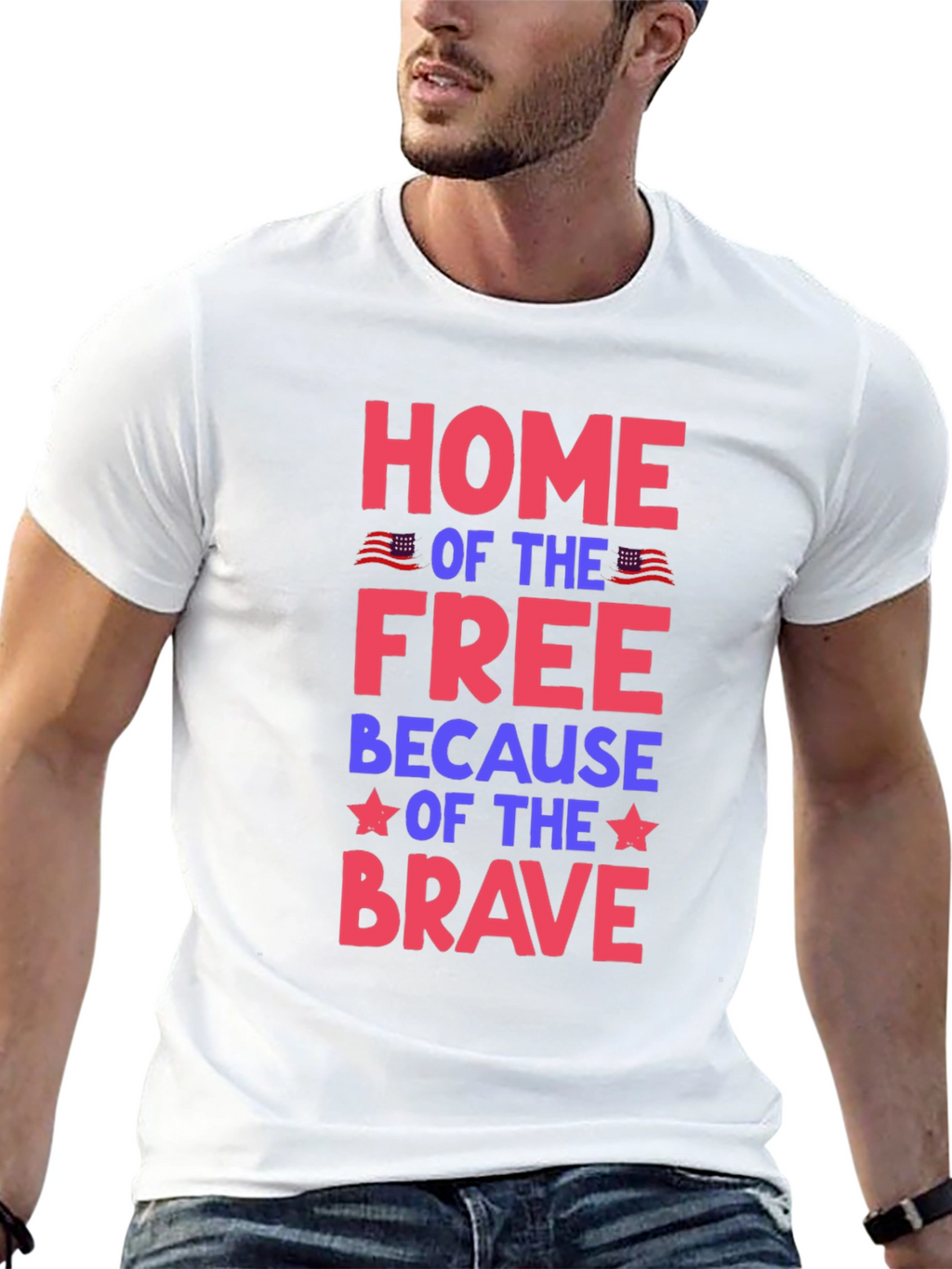 Patriotic Home of the Free Graphic Tee