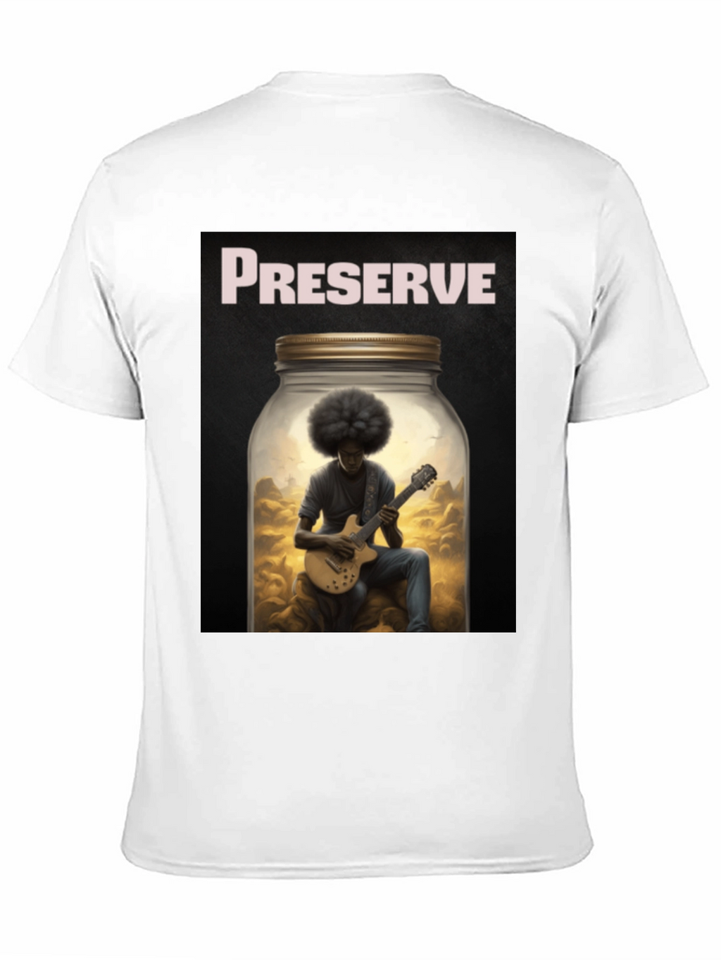 Preserve Afro Guitarist Black T-Shirt