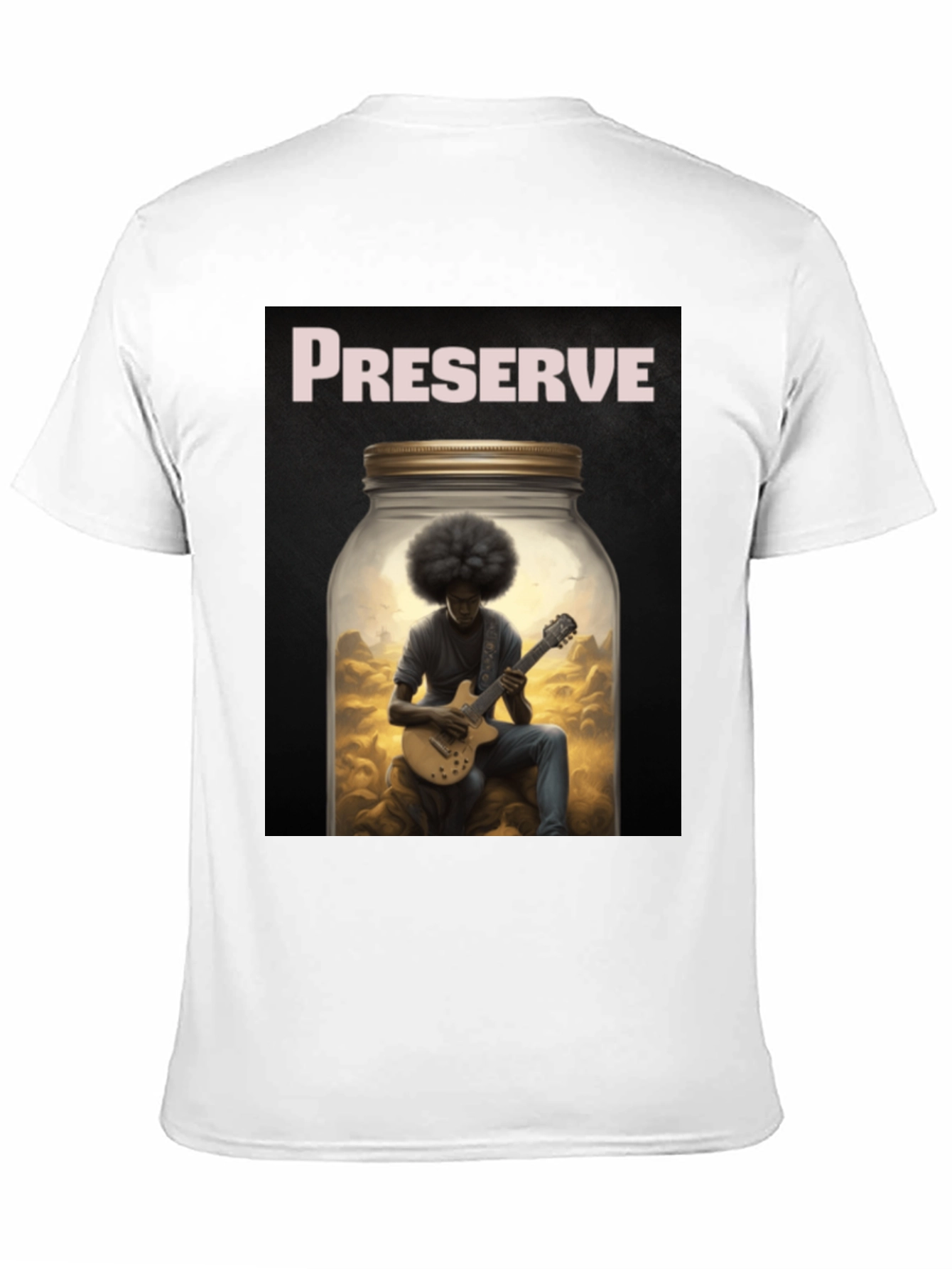 Preserve Afro Guitarist Black T-Shirt