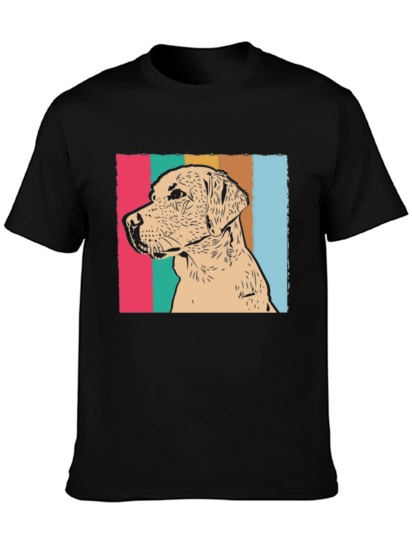 Retro Dog Graphic T-Shirt - Unisex Black Tee