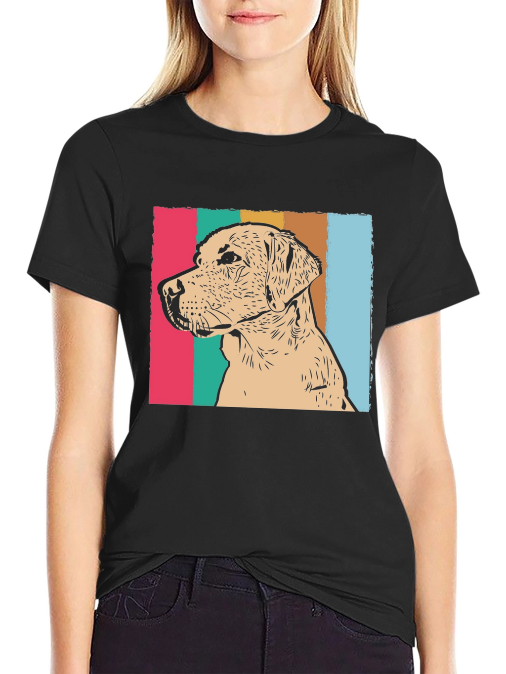 Retro Dog Graphic T-Shirt - Unisex Black Tee
