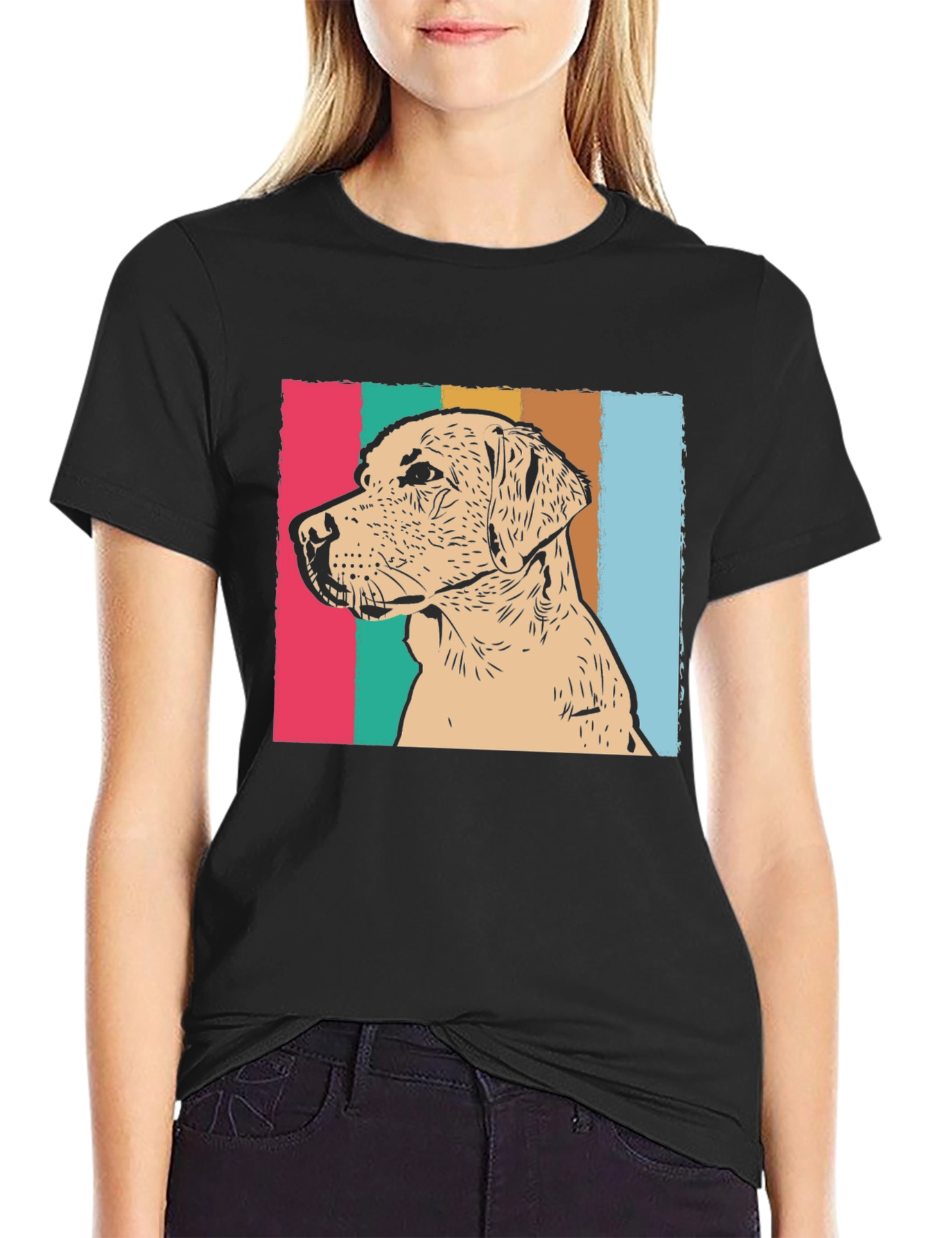 Retro Dog Graphic T-Shirt - Unisex Black Tee