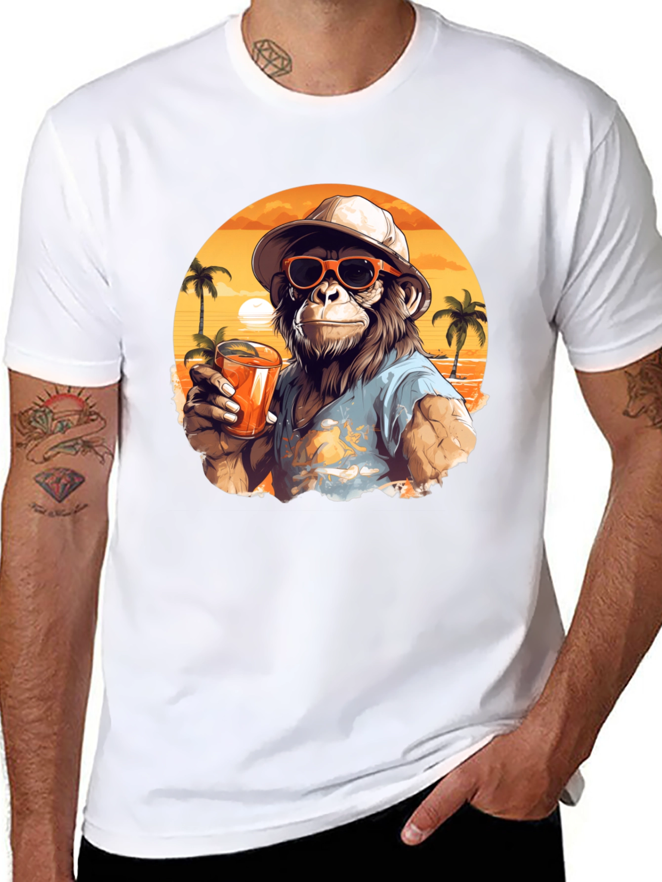 Tropical Monkey Graphic Tee - Island Vibes
