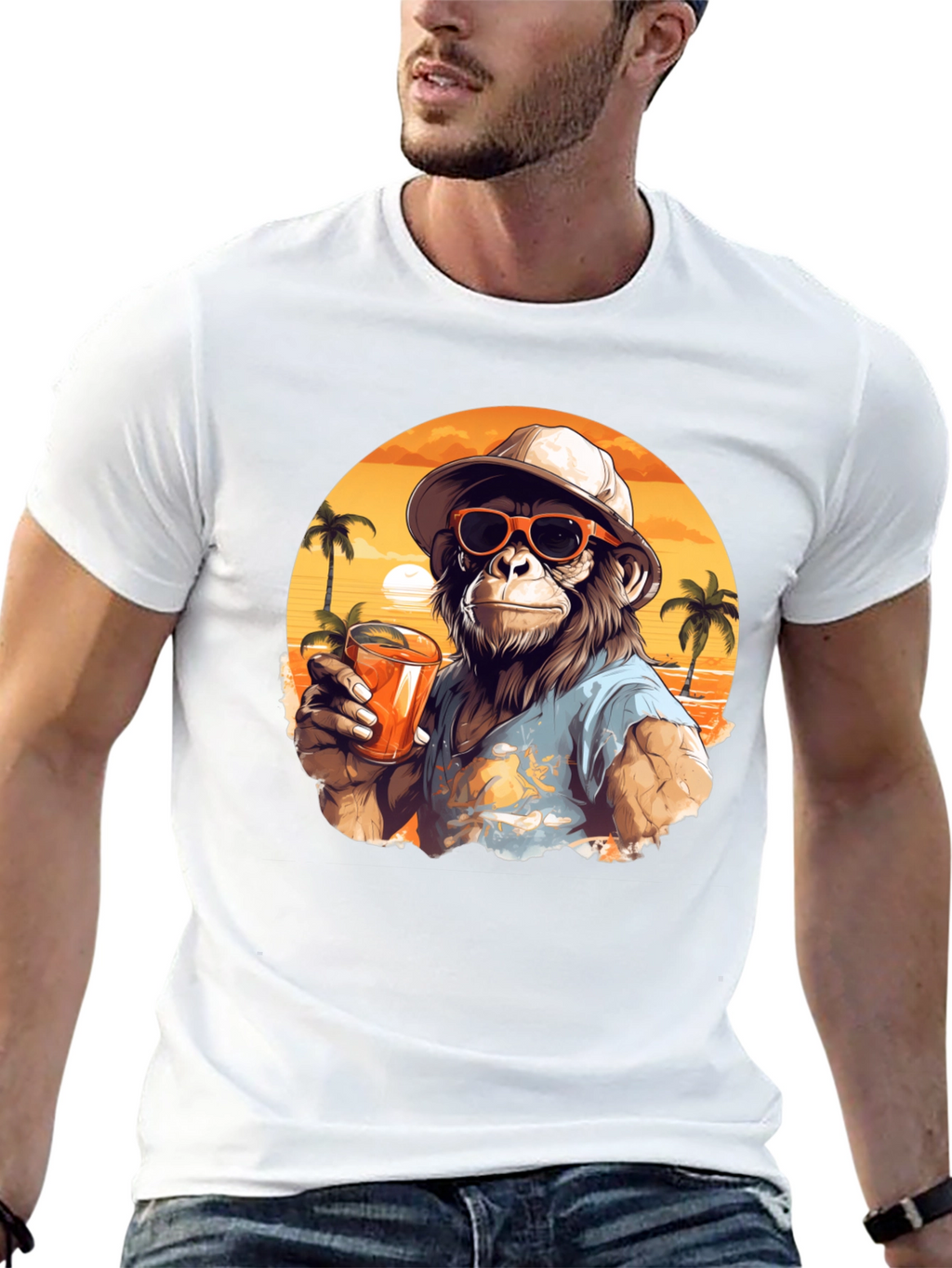Tropical Monkey Graphic Tee - Island Vibes