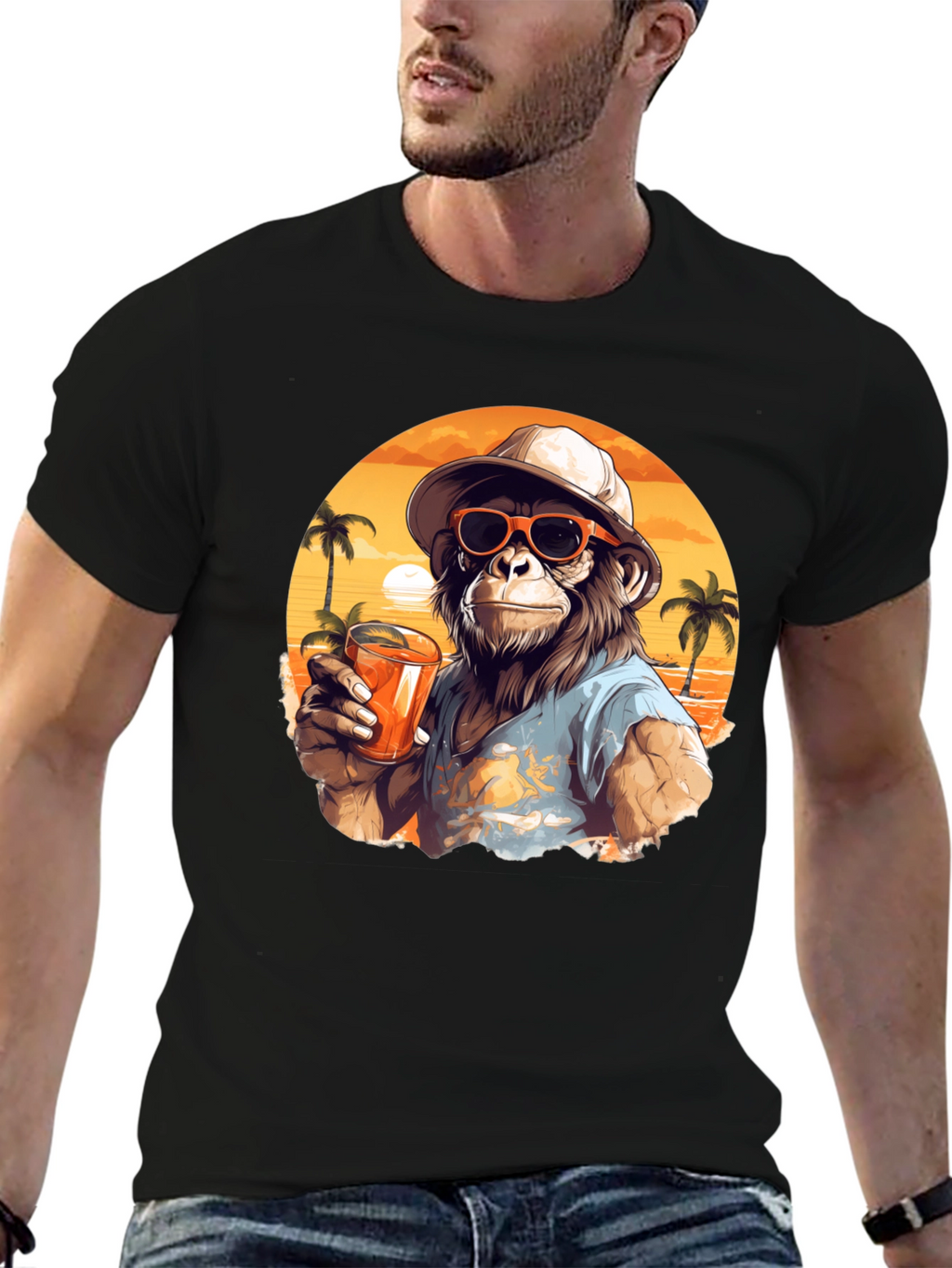 Tropical Monkey Graphic Tee - Island Vibes