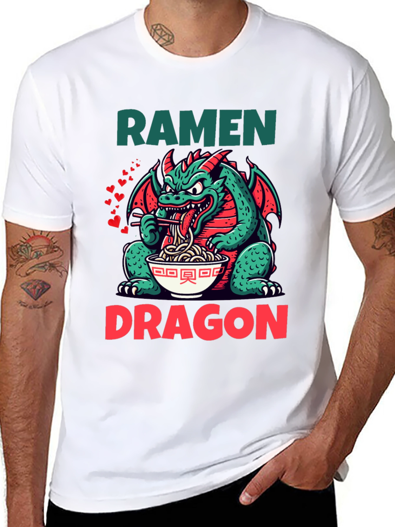 Ramen Dragon Graphic Tee - Funny Japanese Food Shirt