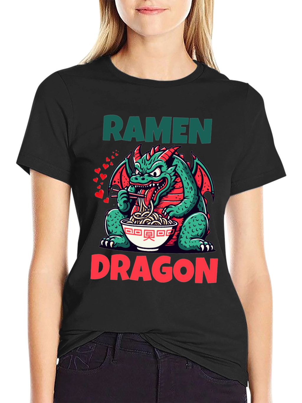 Ramen Dragon Graphic Tee - Funny Japanese Food Shirt