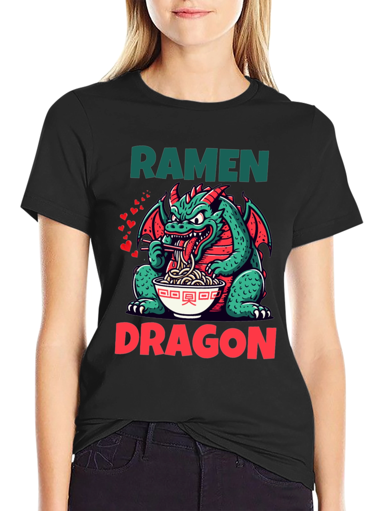 Ramen Dragon Graphic Tee - Funny Japanese Food Shirt