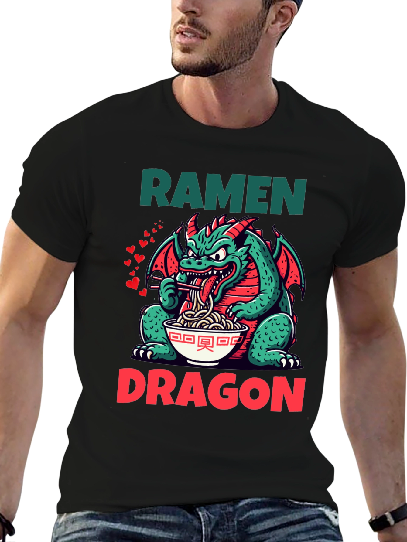 Ramen Dragon Graphic Tee - Funny Japanese Food Shirt
