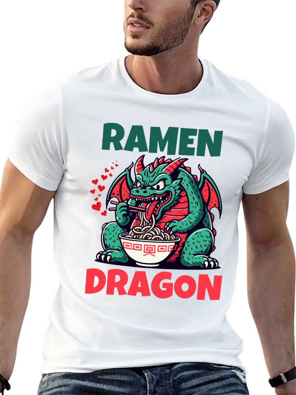 Ramen Dragon Graphic Tee - Funny Japanese Food Shirt