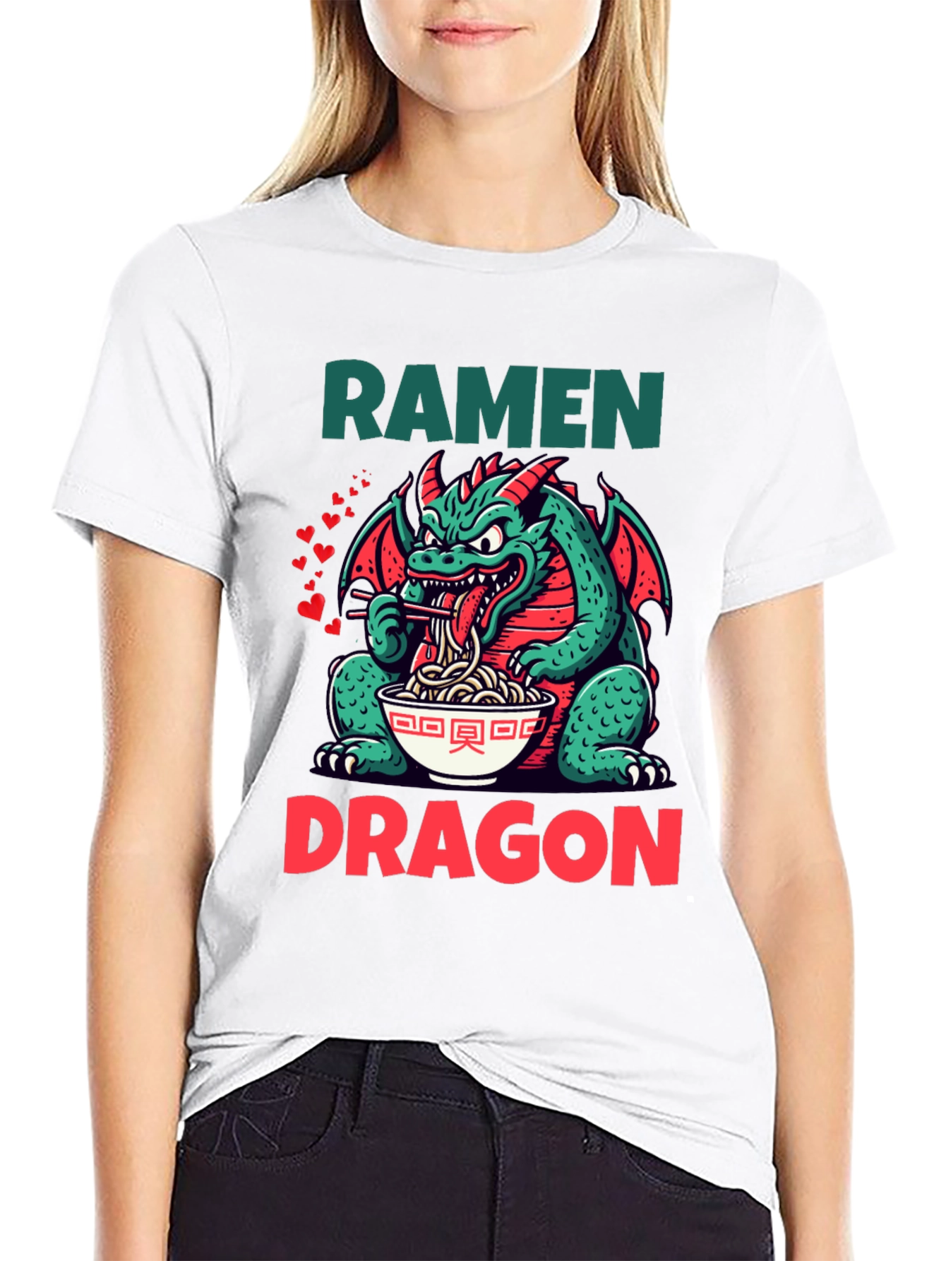 Ramen Dragon Graphic Tee - Funny Japanese Food Shirt