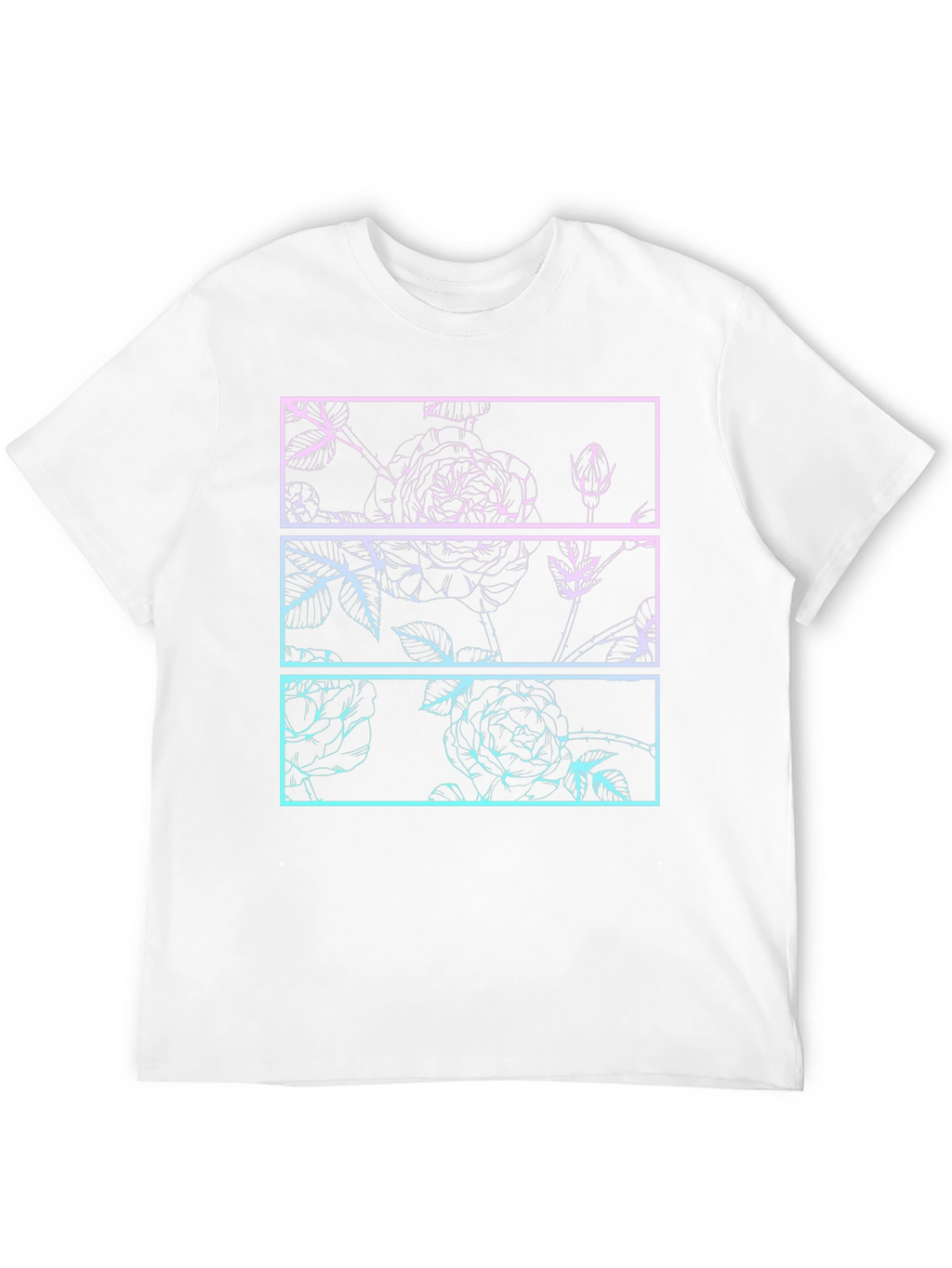 Floral Graphic Tee - Retro Rose Panel Design