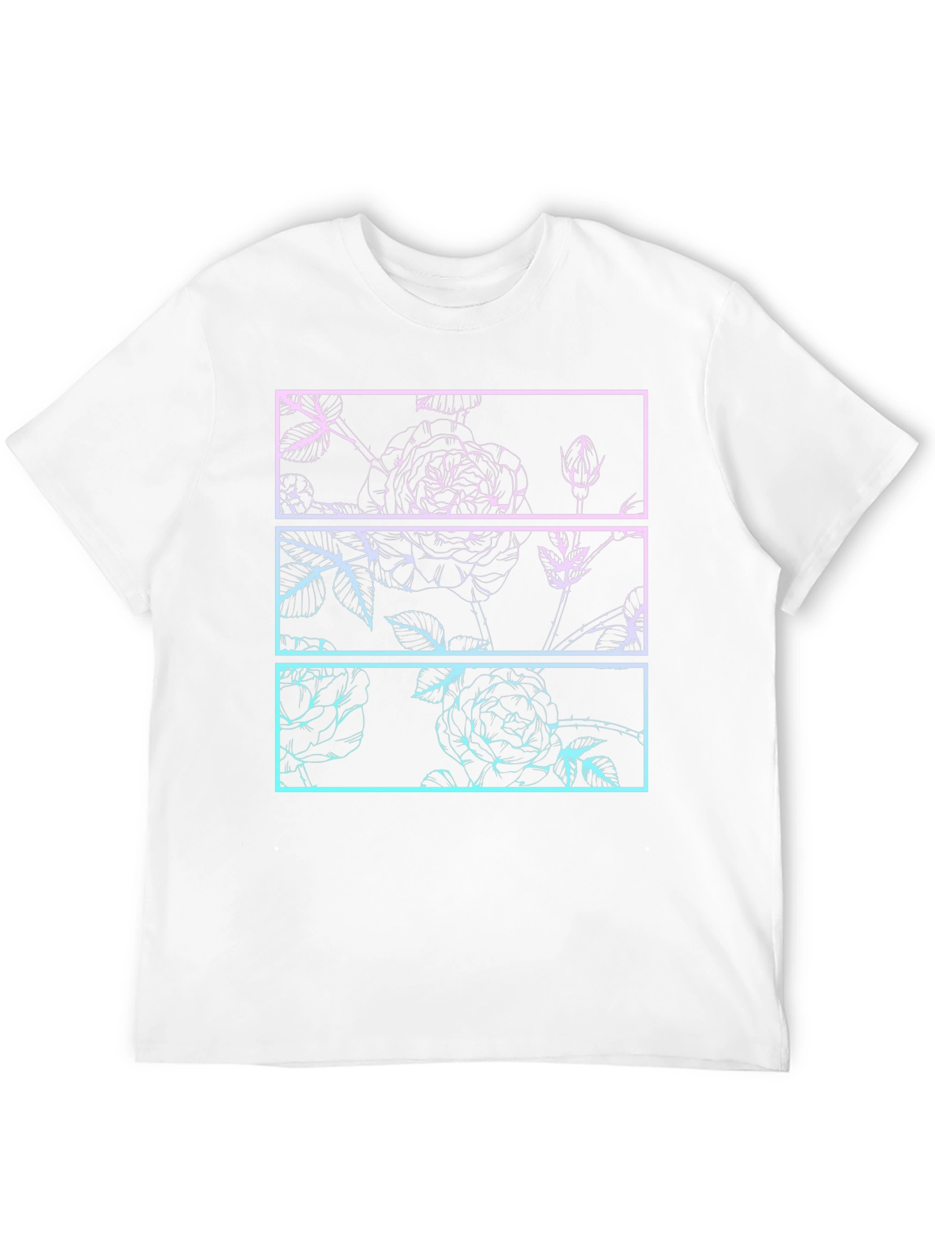 Floral Graphic Tee - Retro Rose Panel Design