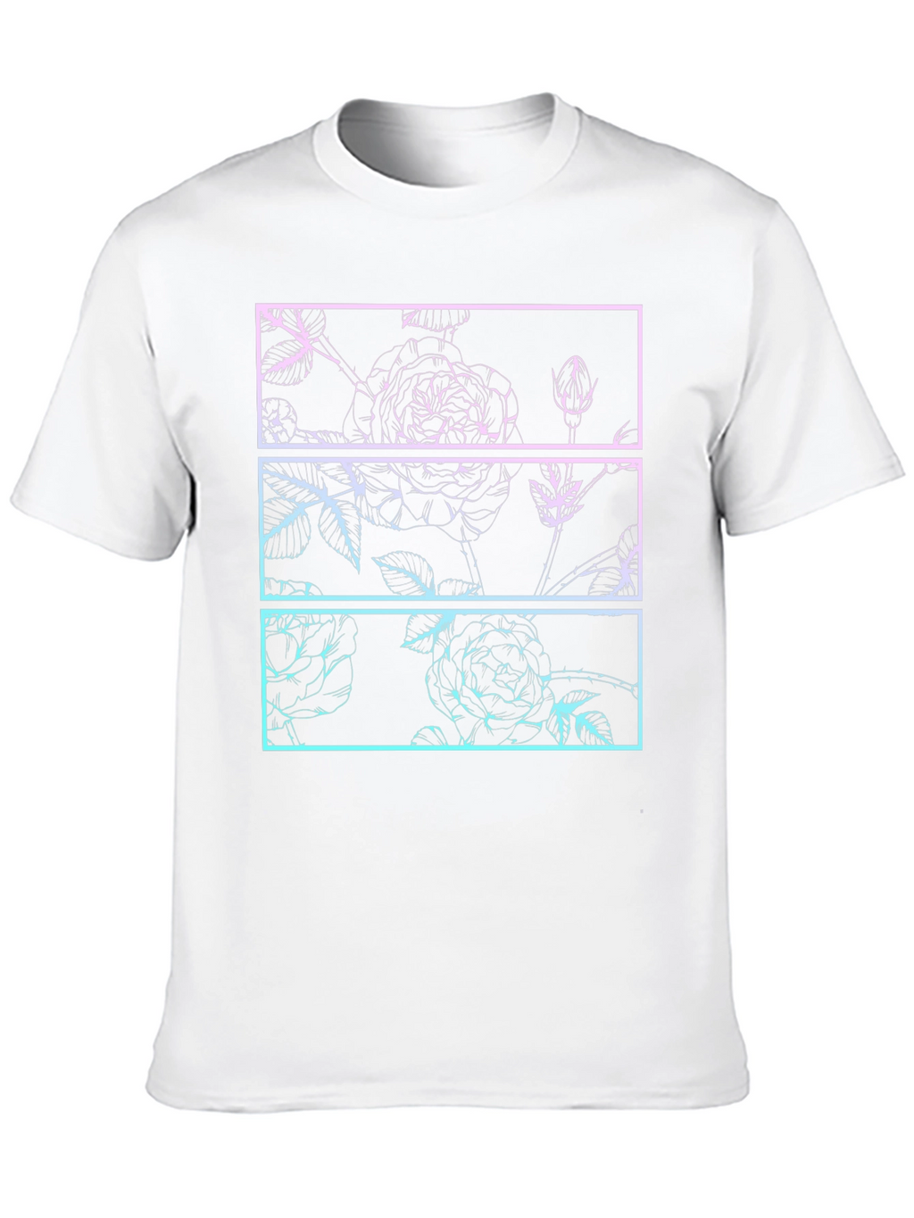 Floral Graphic Tee - Retro Rose Panel Design
