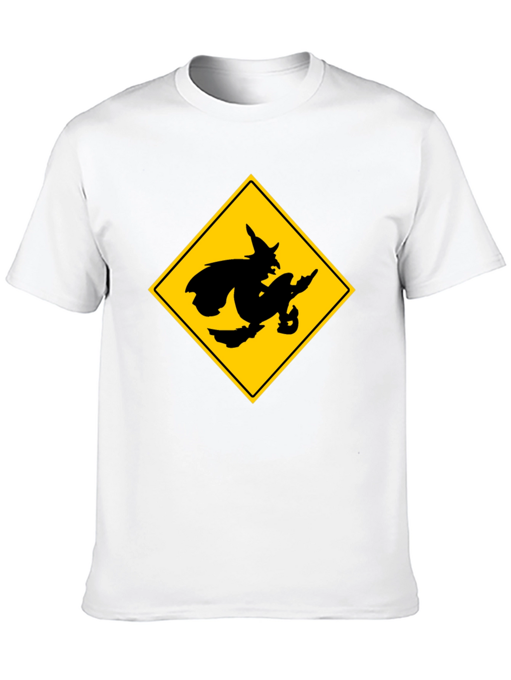 Witch Crossing Sign Black T-Shirt