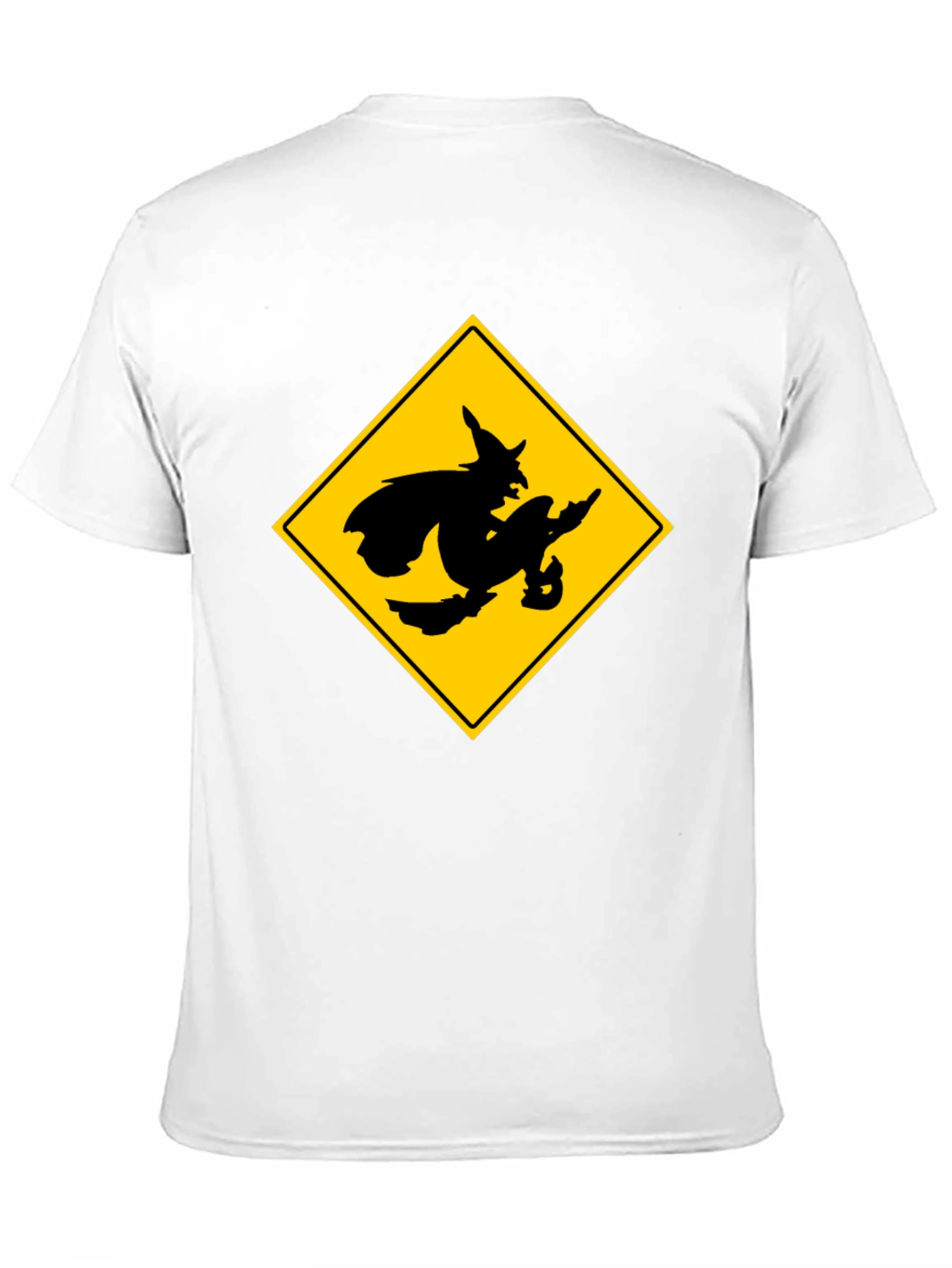Witch Crossing Sign Black T-Shirt