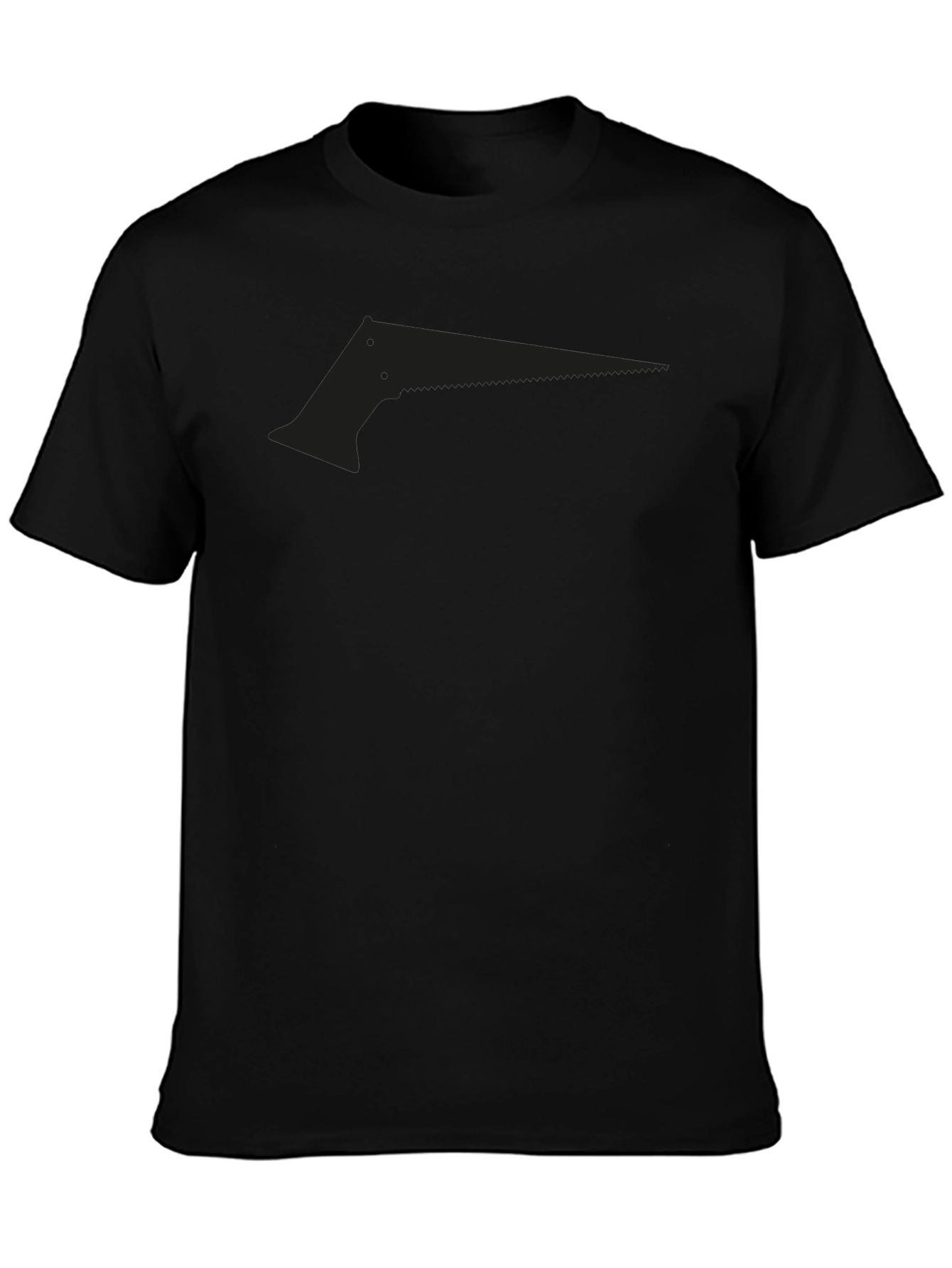 Mens Black Saw Graphic Tee - Edgy Design
