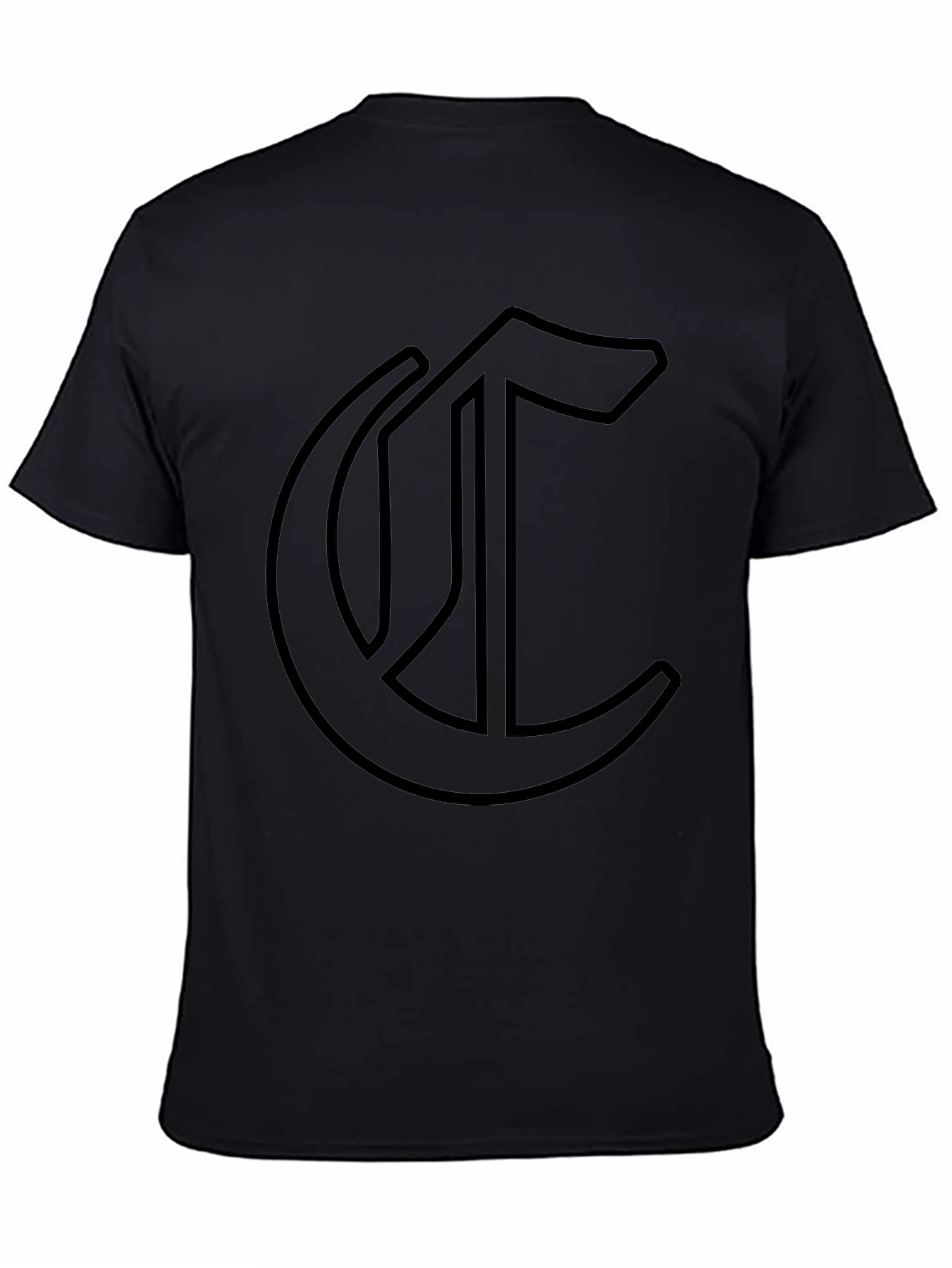 Gothic Initial Tee - Dark Aesthetic Cotton T-Shirt